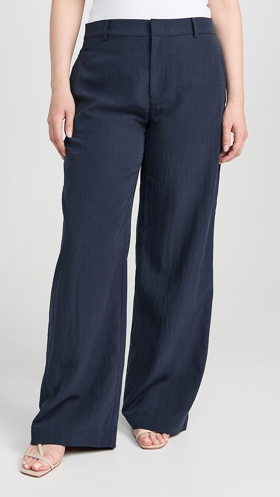 Vince Mid Rise Textured Wide Leg Trousers | Shopbop Product Image