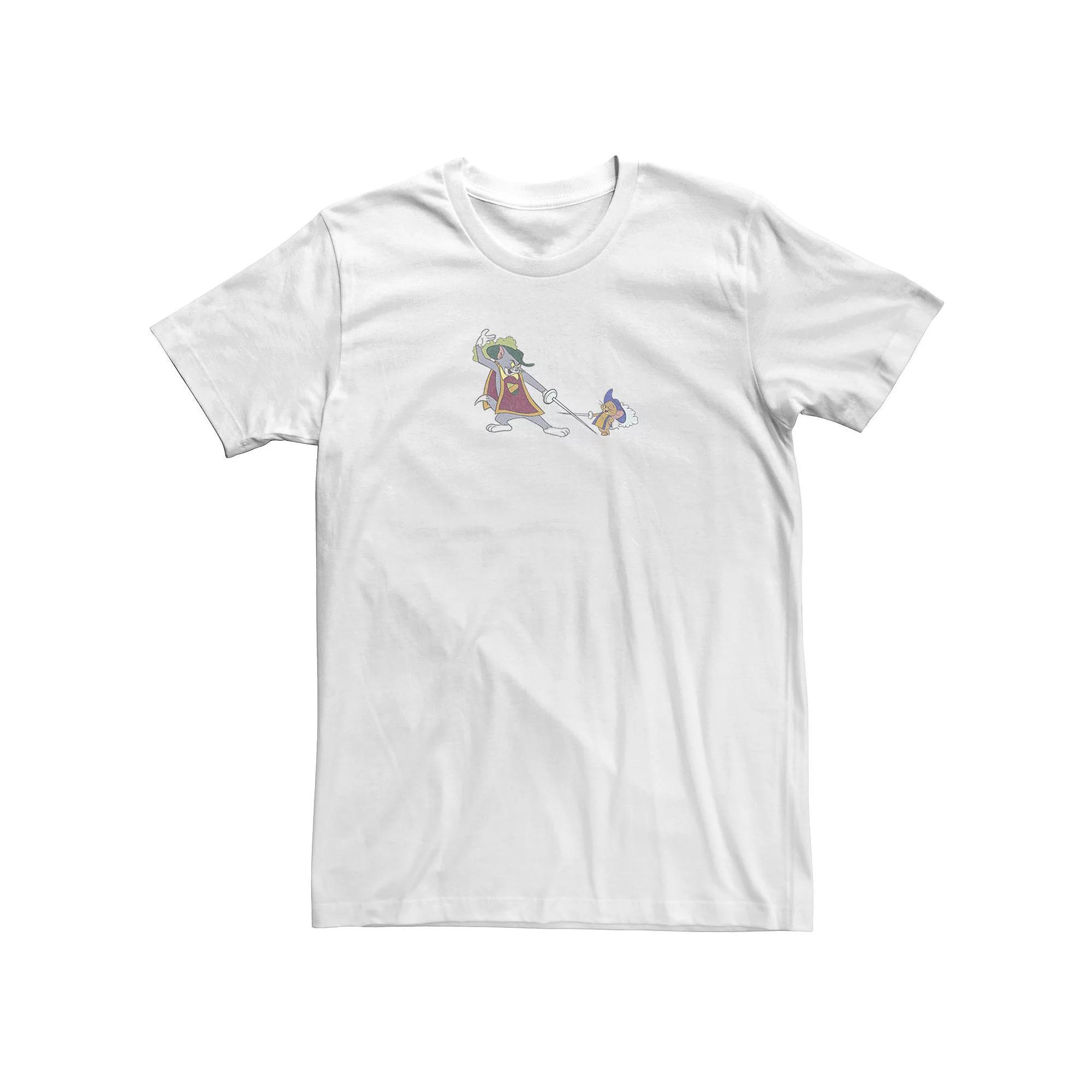 Big & Tall Tom and Jerry En Guarde Cat Tee, Men's, Size: 4XLT, White Product Image