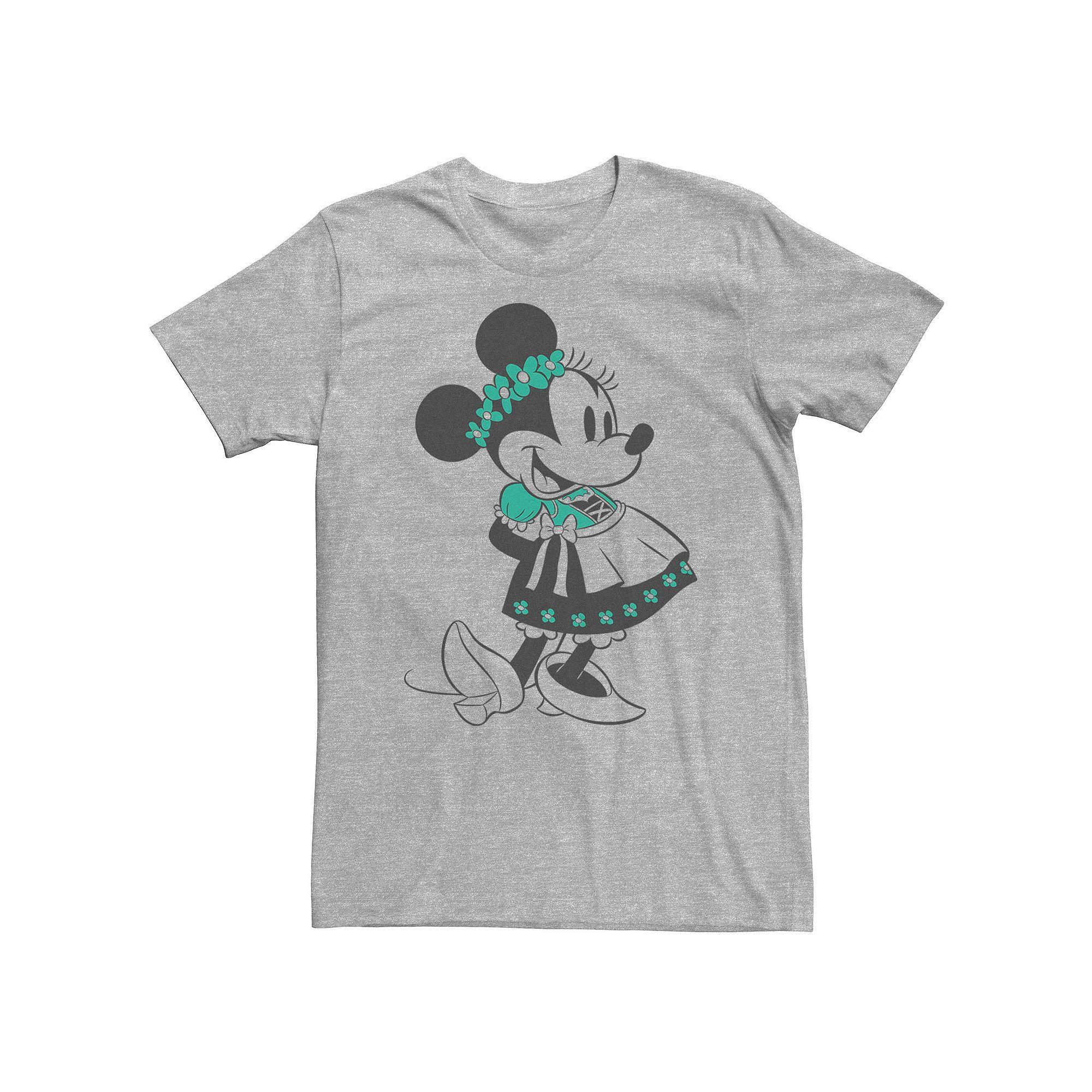 Big & Tall Disney Minnie Mouse Vintage Dirndl Portrait Tee, Men's, Size: XXL Tall, Athletic Grey Product Image