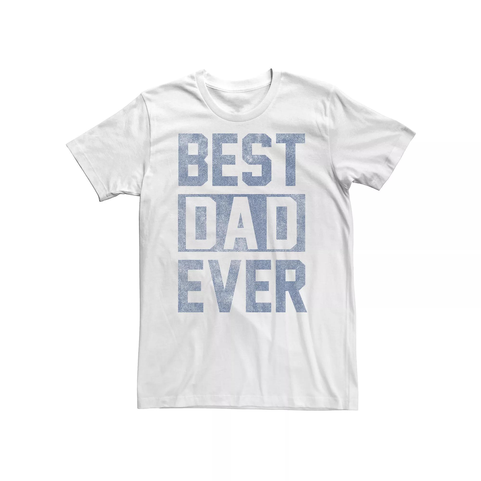 Big & Tall Father's Day "Best Dad Ever" Block Letters Tee, Men's, Size: 3XL Tall, Athletic Grey Product Image