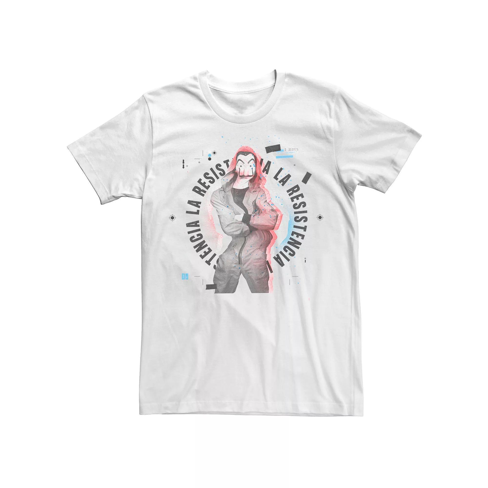 Men's Netflix La Casa De Papel La Resistencia Badge Tee, Size: Large, White Product Image
