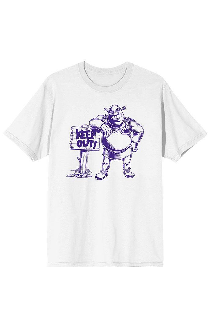 Men's Shrek Keep Out Sign Short Sleeve Graphic T-Shirt, Size: Small, White Product Image
