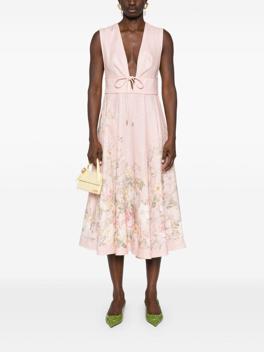 Waverly Plunge linen midi dress Product Image
