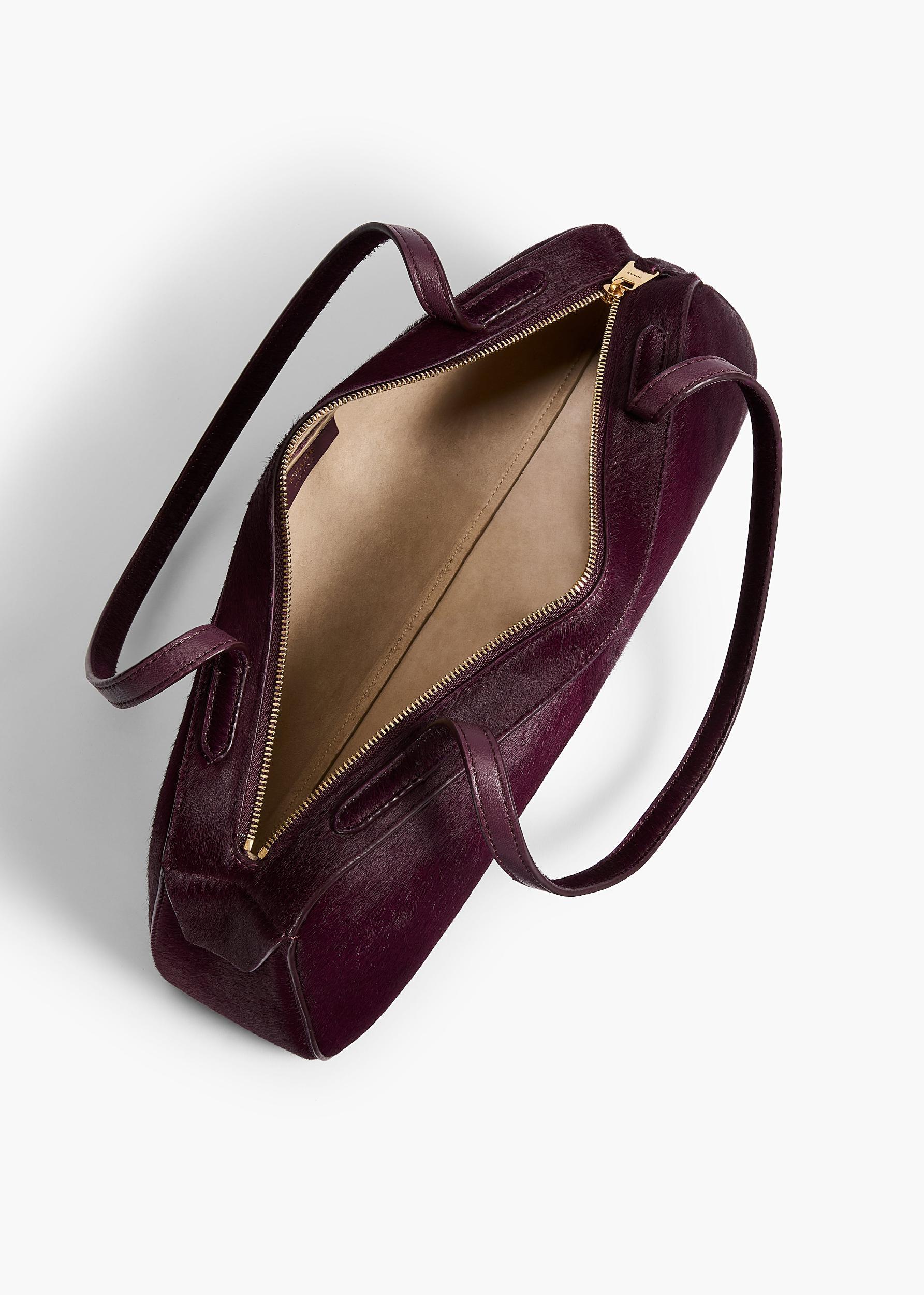 Simona Shoulder Bag in Eggplant Haircalf Product Image