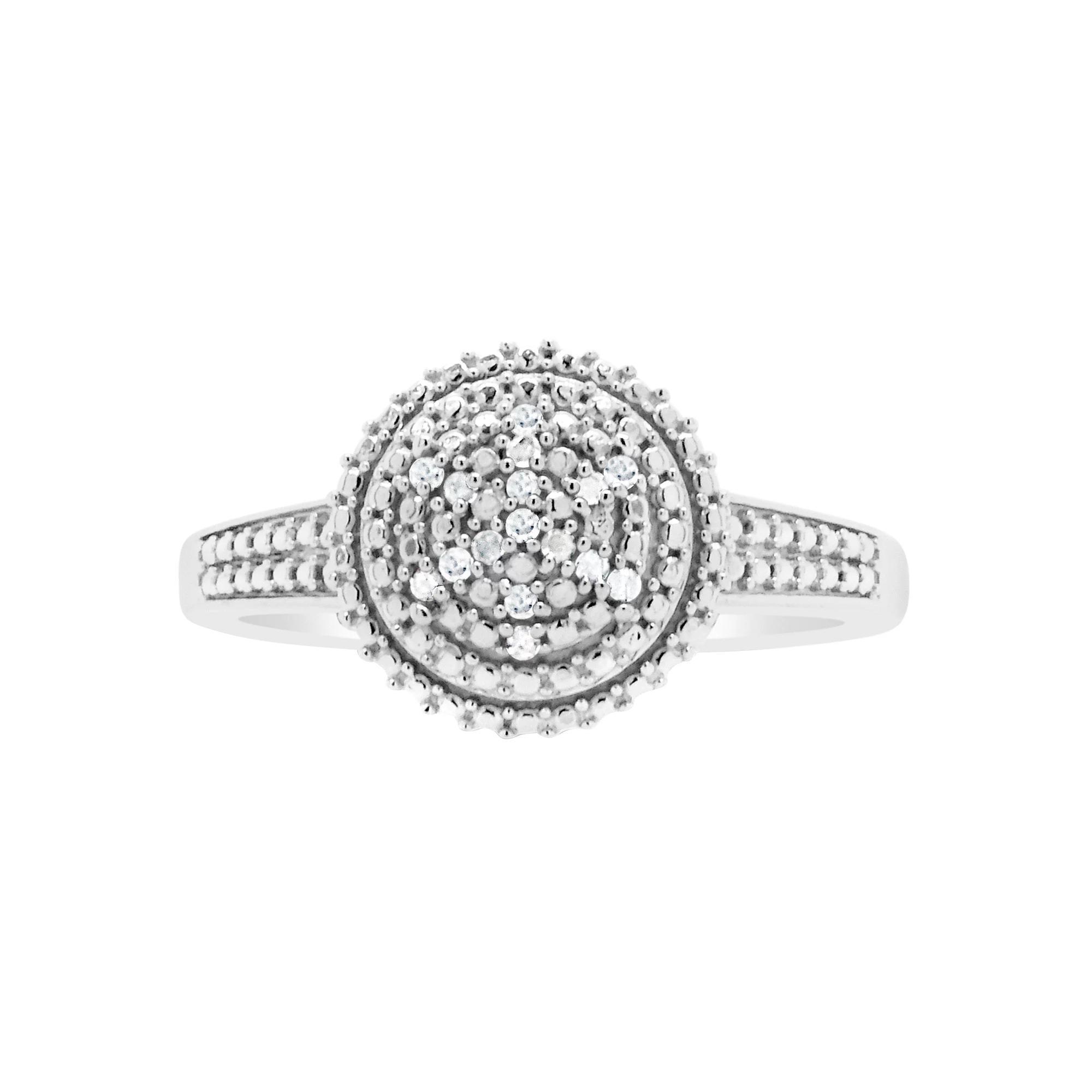 Celebration Gems Sterling Silver 1/10 Carat T.W. Diamond Ring, Women's, Size: 9 Product Image