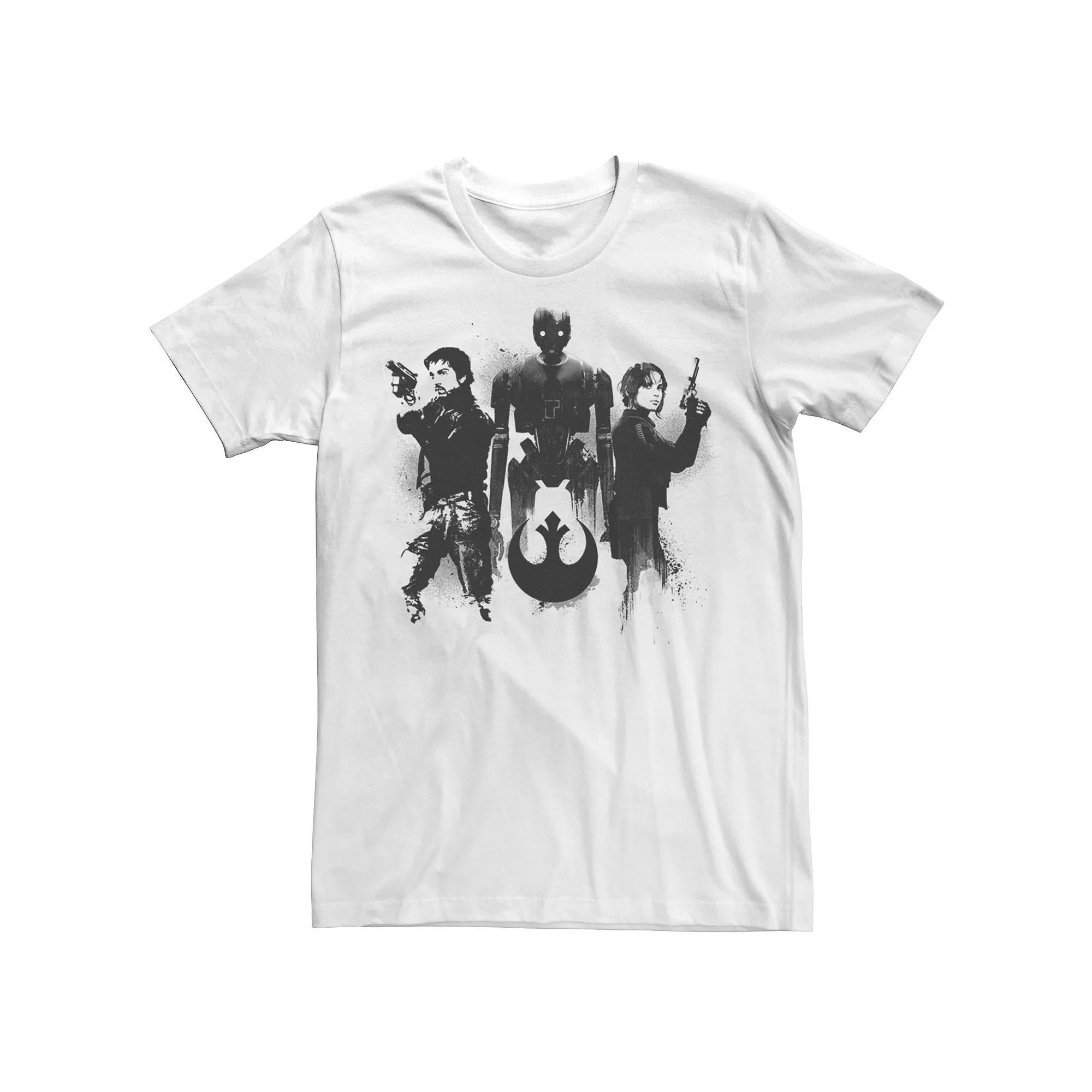 Men's Star Wars Rogue One Group Shot Paint Drip Portrait Tee, Size: 3XL, White Product Image