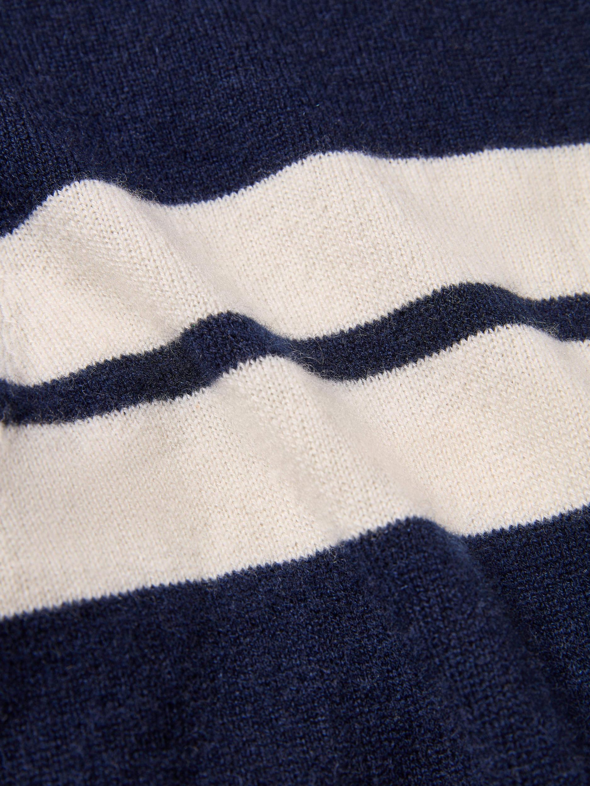 Tropical Cashmere Crewneck Sweater - Navy Night Surf Stripe Male Product Image