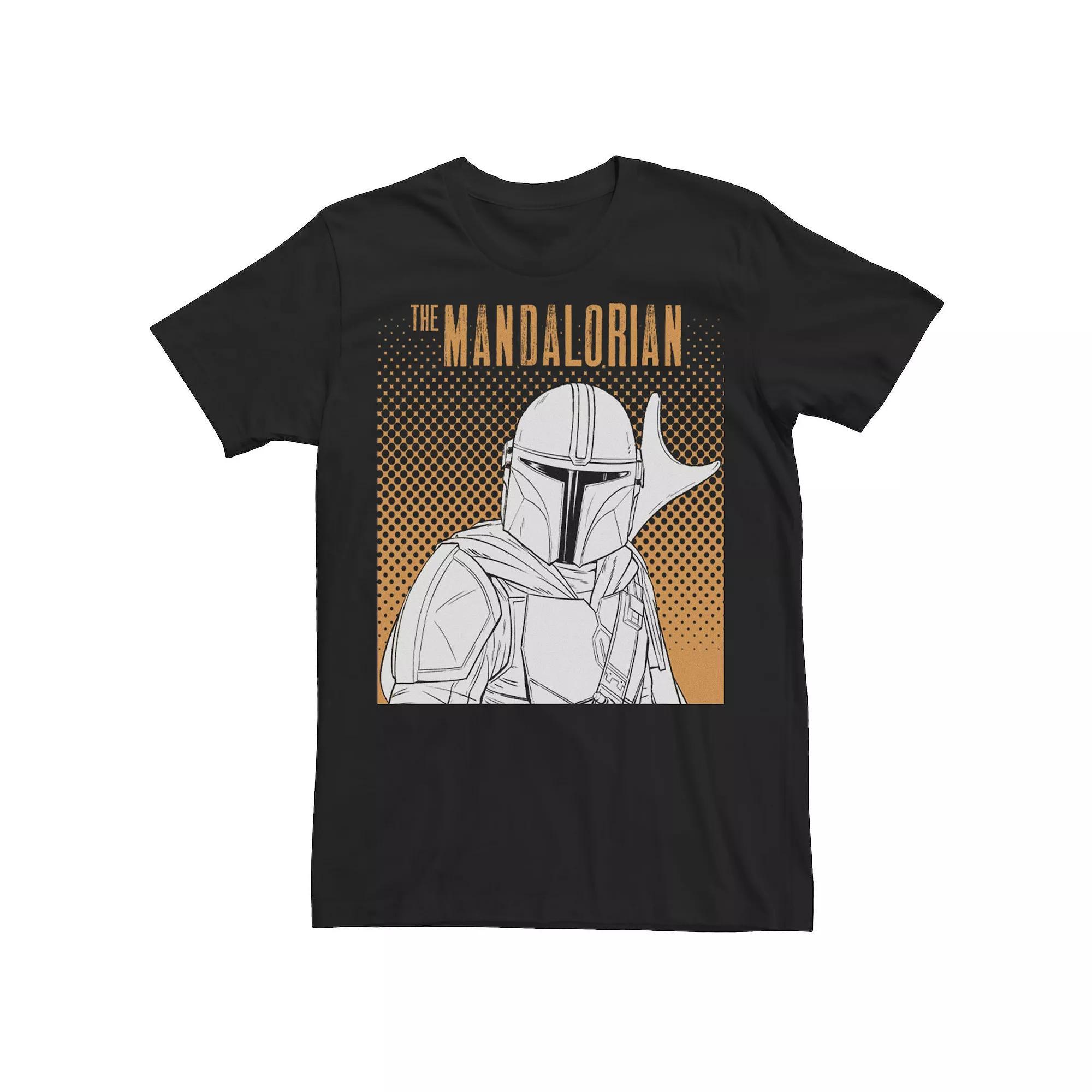 Men's Star Wars The Mandalorian Halftone Portrait Tee, Size: XL, Black Product Image