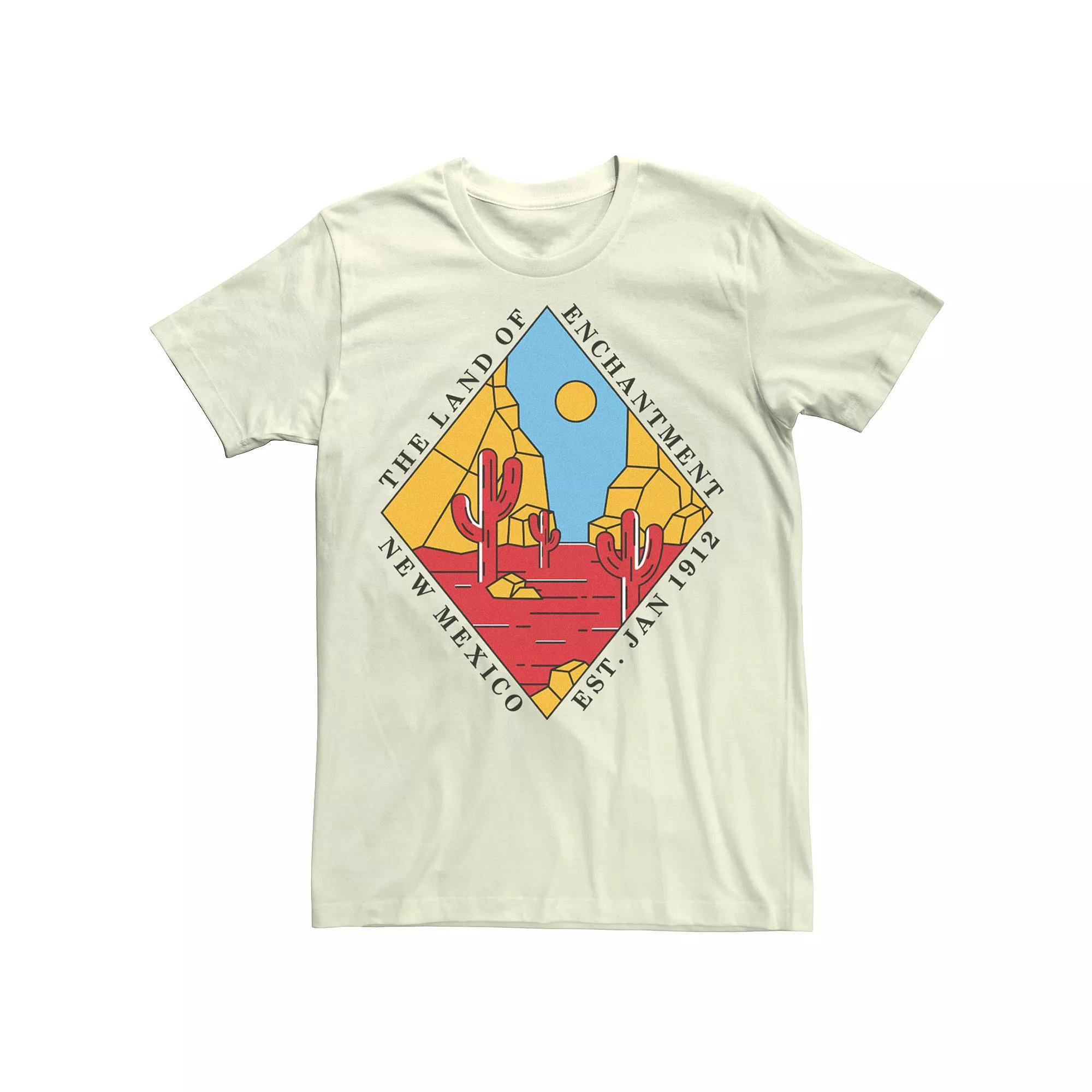 Men's New Mexico The Land Of Enchantment Est. Jan 1912 Tee, Size: 3XL, Natural Product Image