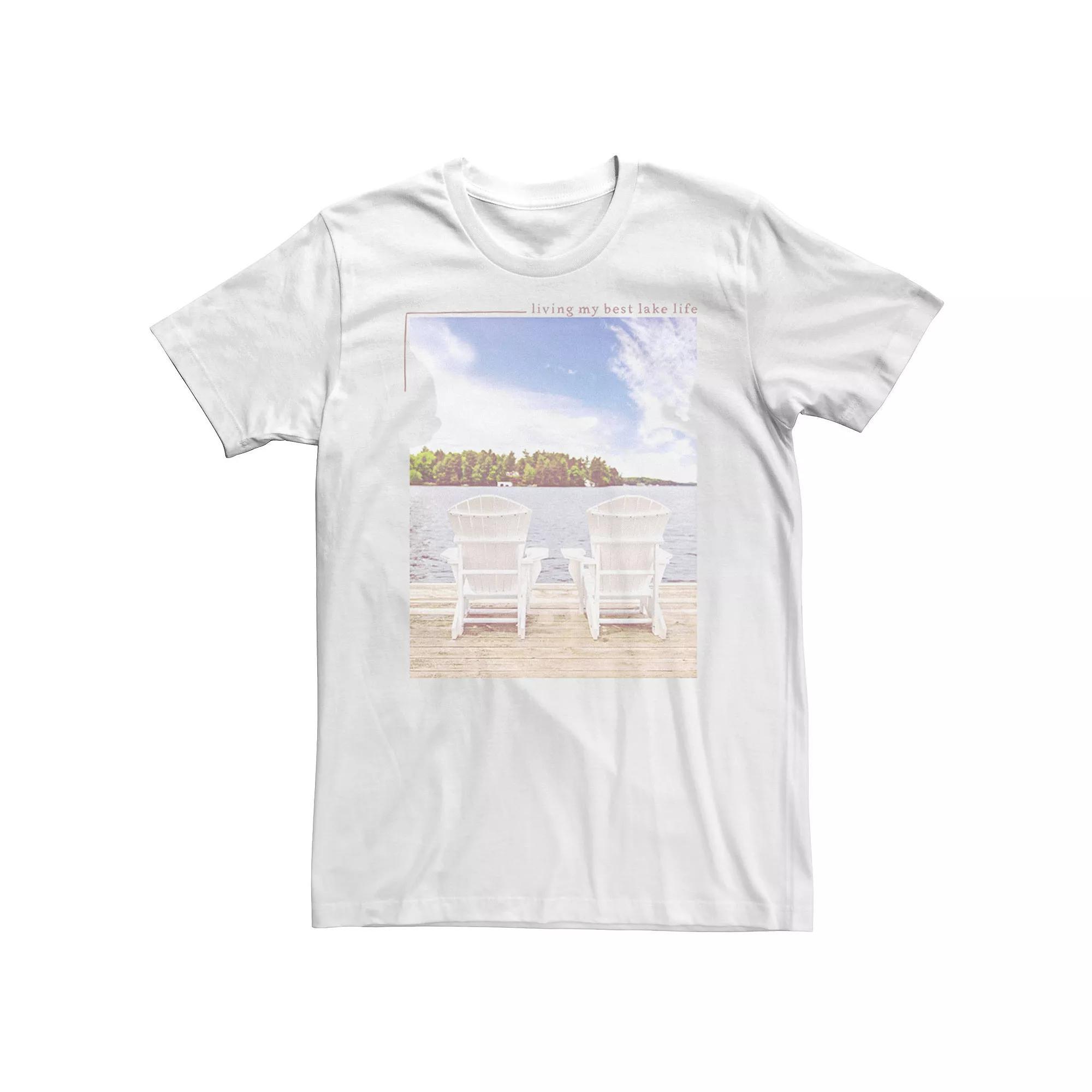 Big & Tall Best Lake Life Outdoor Text Tee, Men's, Size: 4XL Tall, White Product Image
