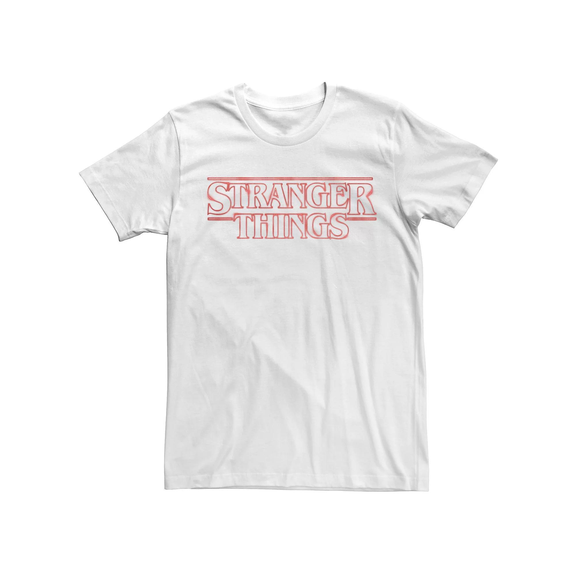 Men's Netflix Stranger Things Neon Logo Tee, Size: Medium, White Product Image