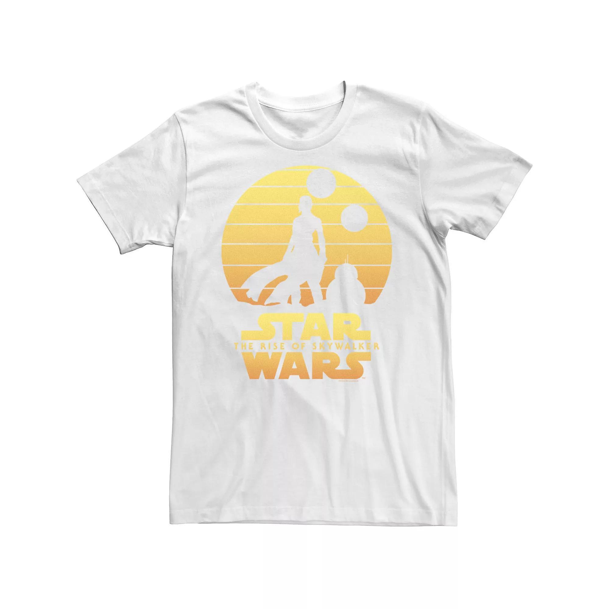 Men's Star Wars: The Rise Of Skywalker Rey & BB-8 Silhouette Tee, Size: Small, White Product Image