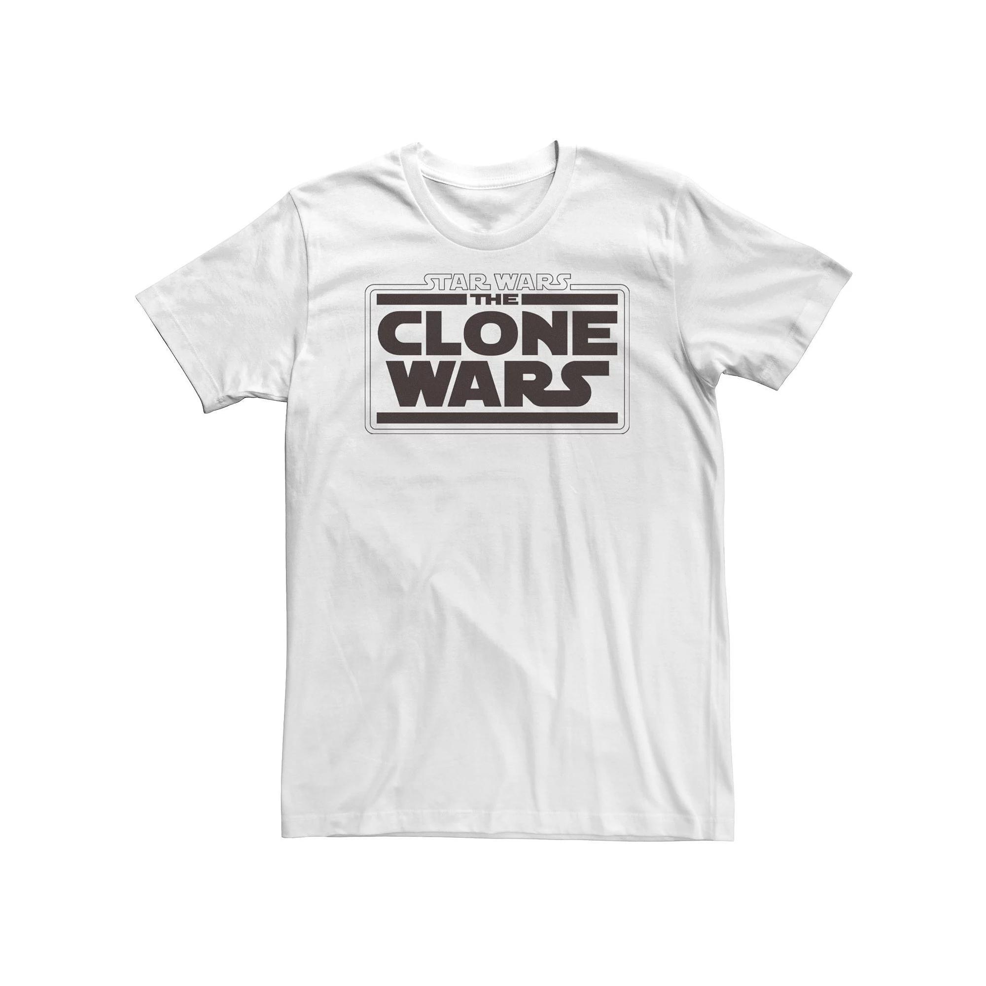 Big & Tall Star Wars Clone Wars Logo Tee, Men's, Size: 3XL Tall, White Product Image