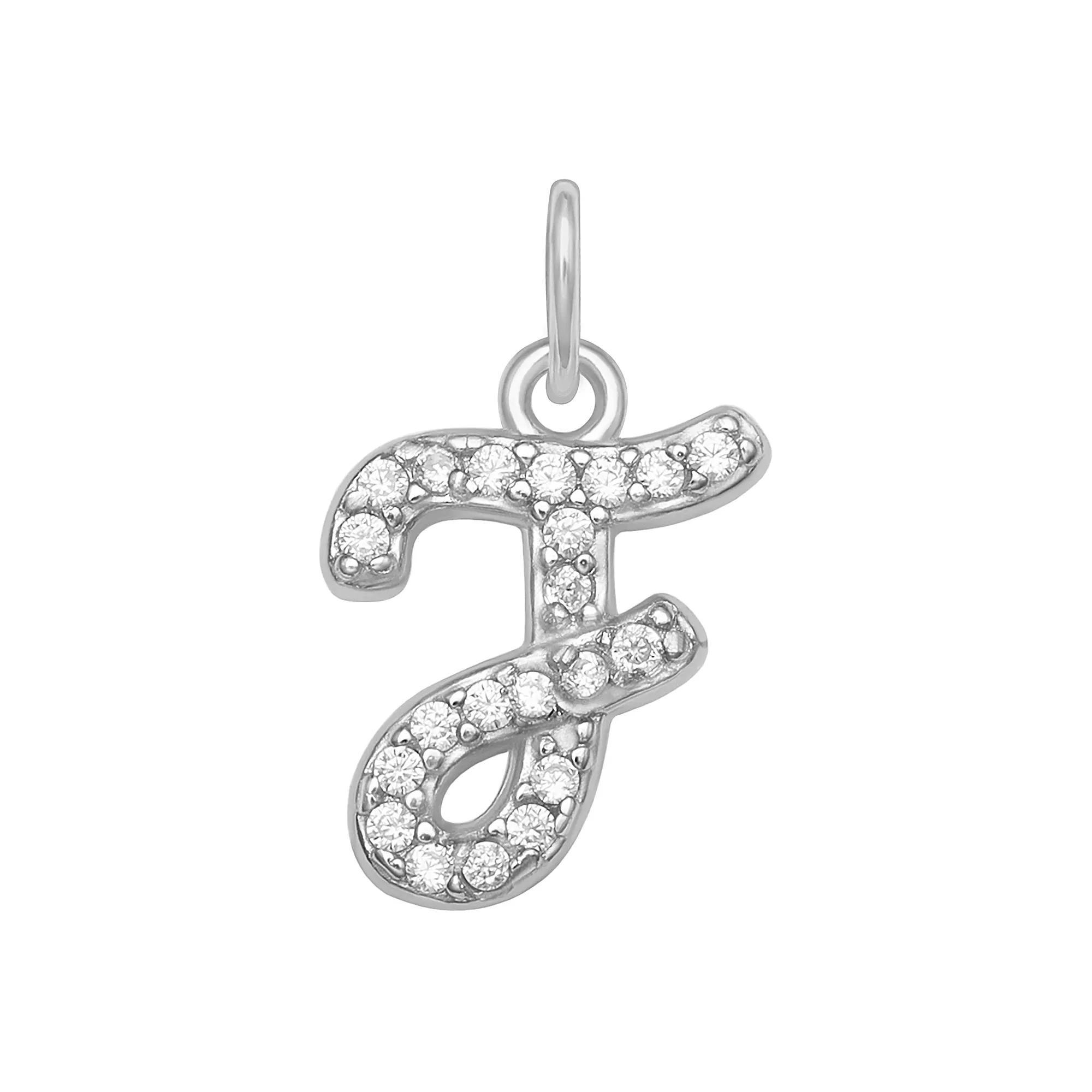 LC Lauren Conrad Sterling Silver Cubic Zirconia Initial Charm, Womens, Gold Tone O Product Image
