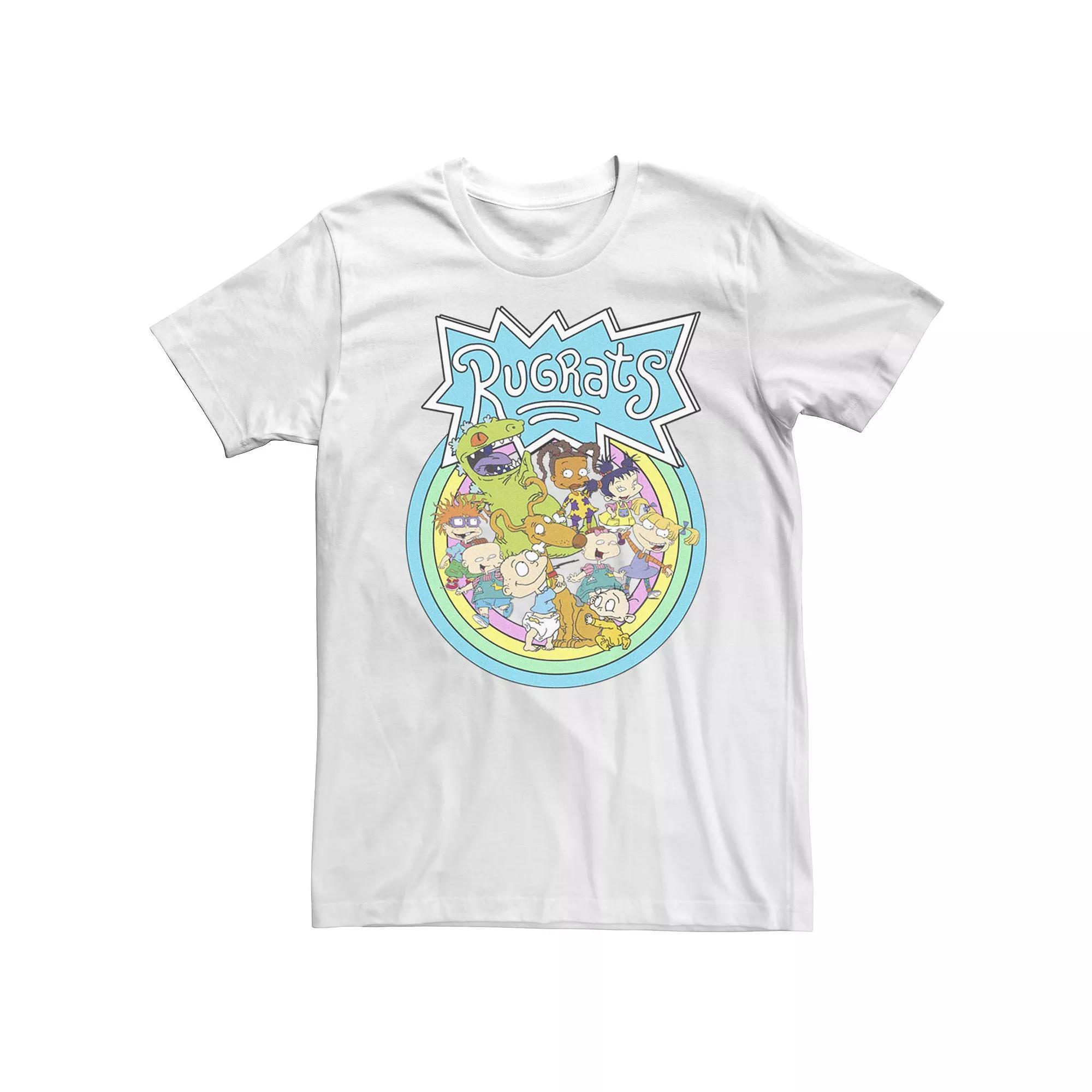 Men's Rugrats Rainbow Group Logo Tee, Size: Medium, White Product Image