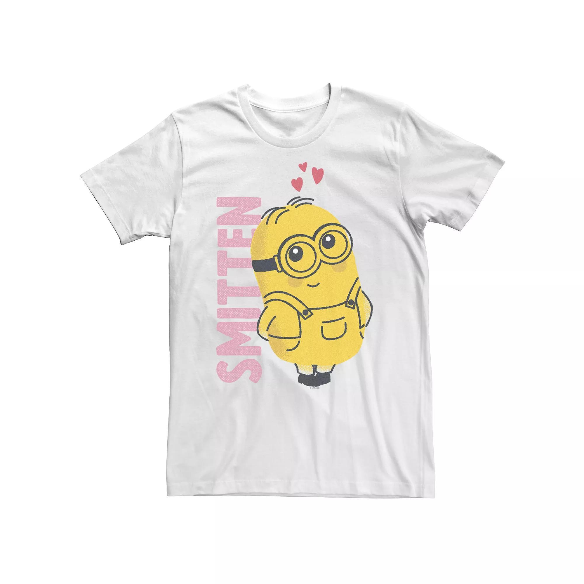 Big & Tall Despicable Me Minions Valentine's Day Smitten Tee, Men's, Size: XXL Tall, White Product Image
