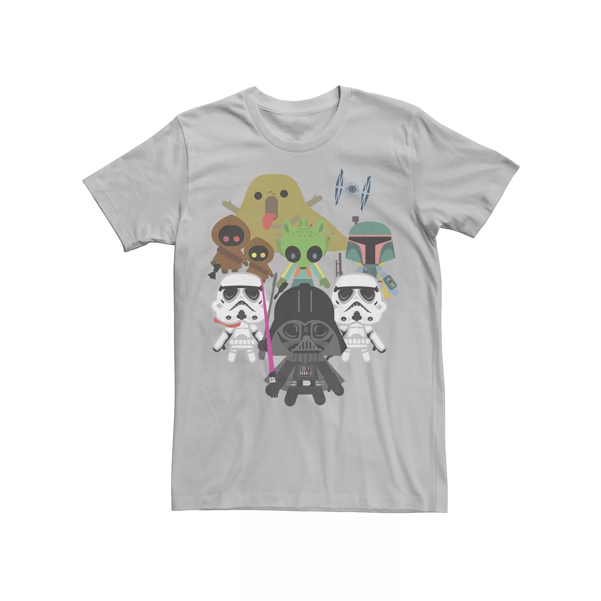 Men's Star Wars Kawaii Villains Tee, Size: 3XL, Silver Product Image