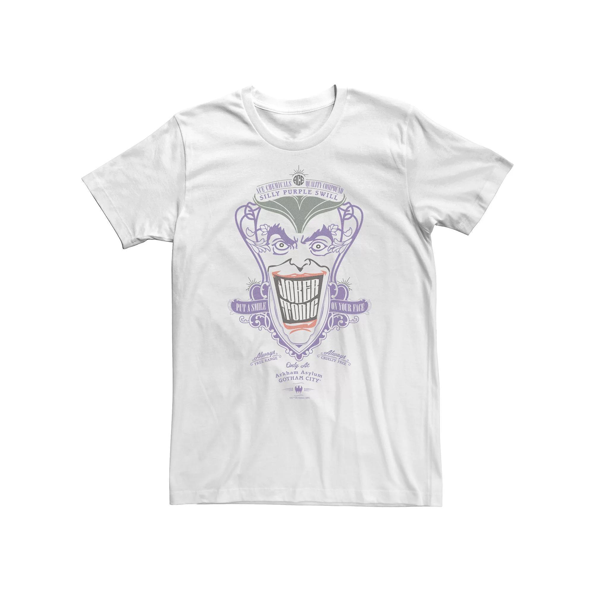 Big & Tall Batman Joker Tonic Logo Tee, Men's, Size: 4XL Tall, White Product Image