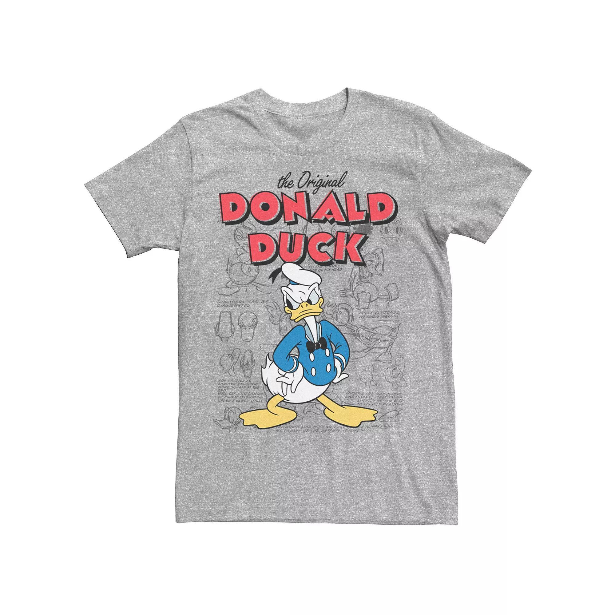 Disney's Donald Duck "The Original Donald Duck" Men's Tee, Size: Medium, Athletic Grey Product Image