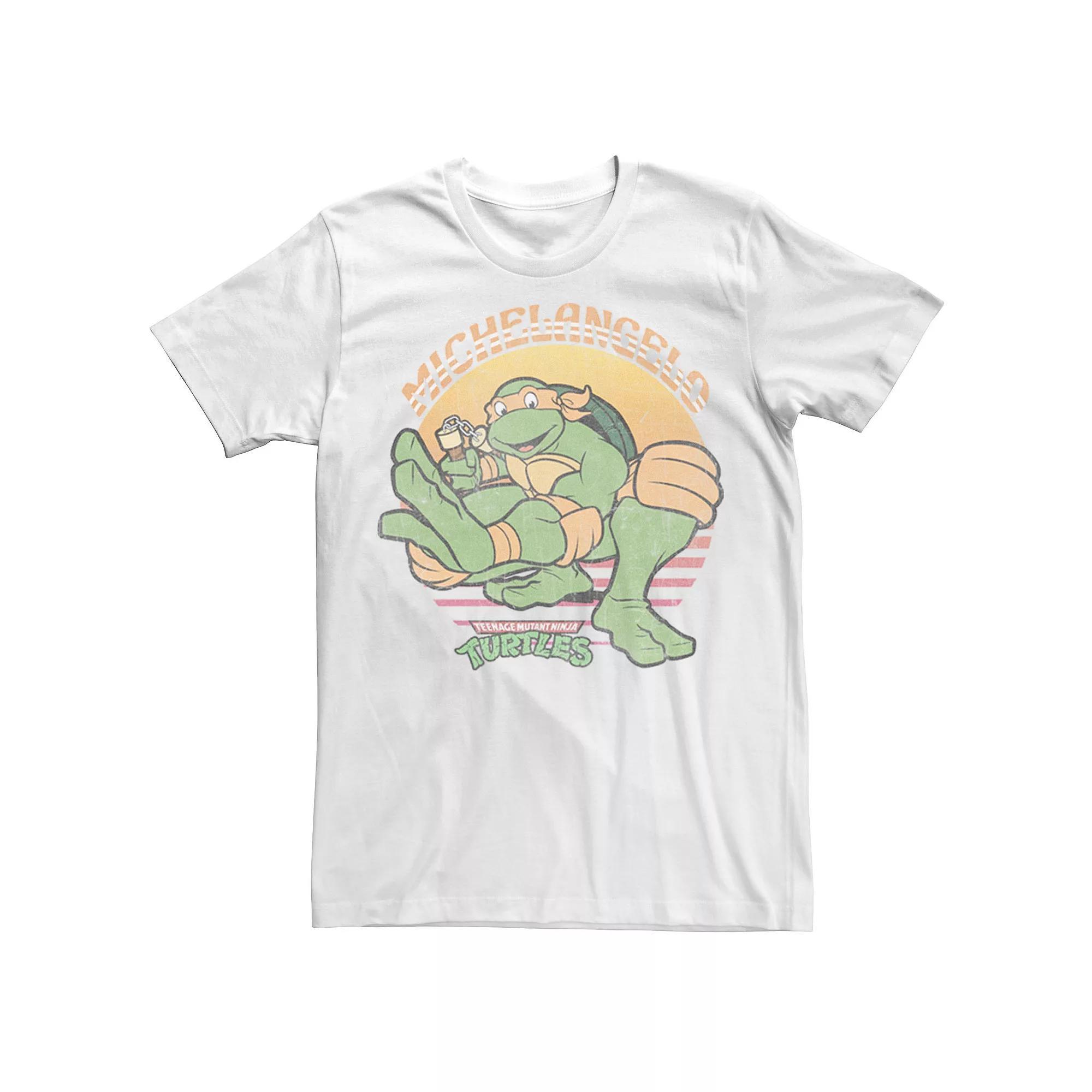 Men's Nickelodeon Teenage Mutant Ninja Turtles Michelangelo Sun Graphic Tee, Size: Small, White Product Image