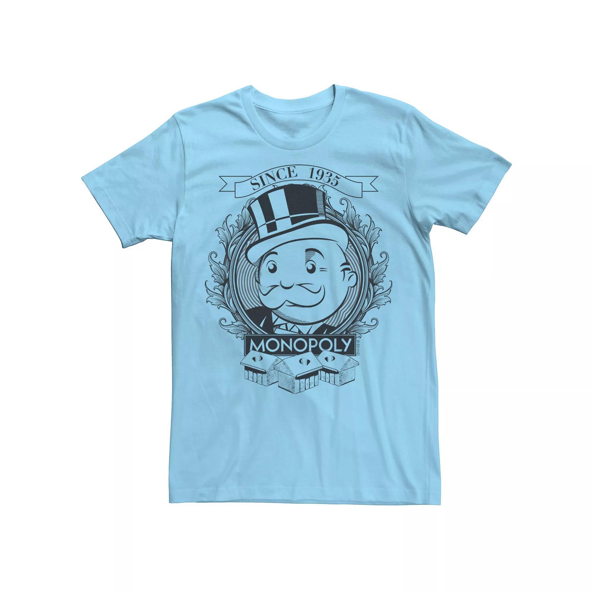 Men's Monopoly Popular Board Game Since 1935 Graphic Tee, Size: Medium, Light Blue Product Image