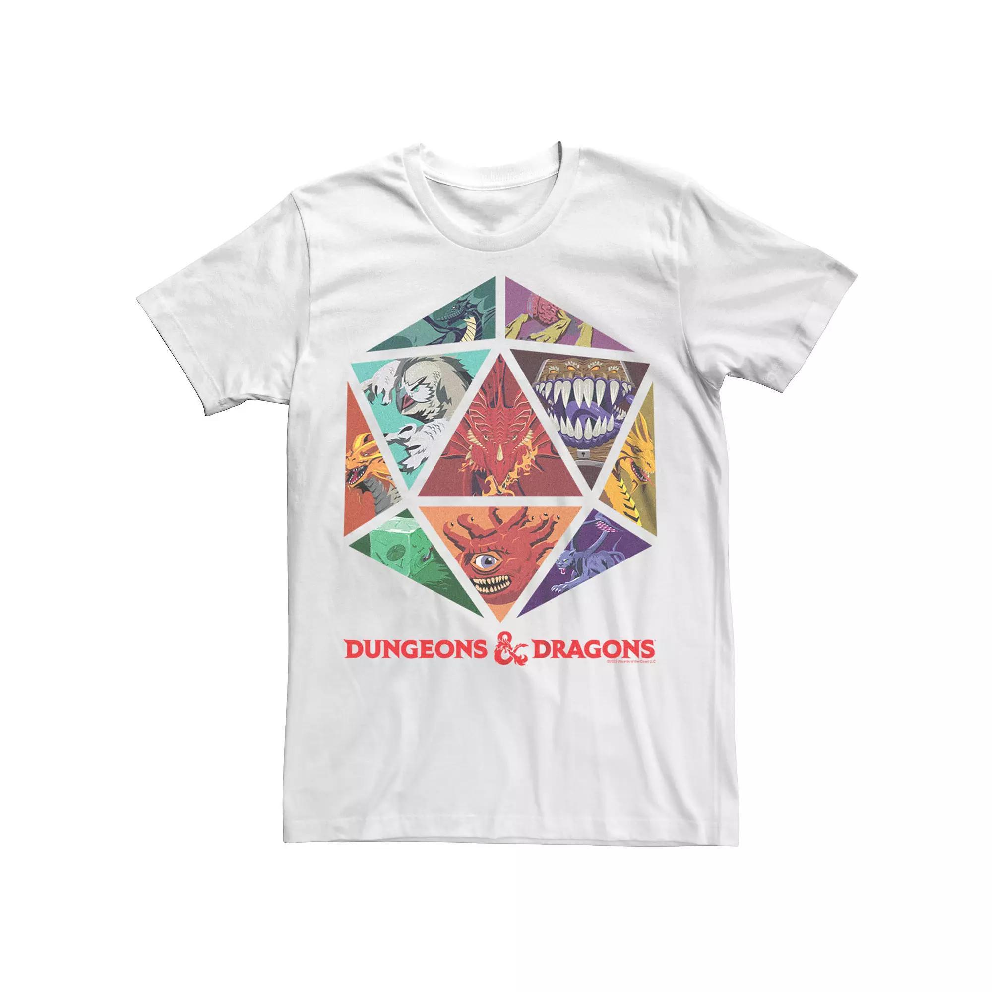 Men's Dungeons & Dragons Creatures Dice Graphic Tee, Size: Medium, White Product Image