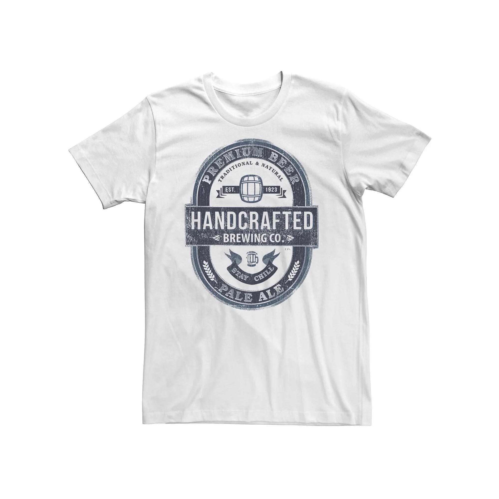 Big & Tall Beer Label Pub Logo Tee, Men's, Size: 4XL, White Product Image