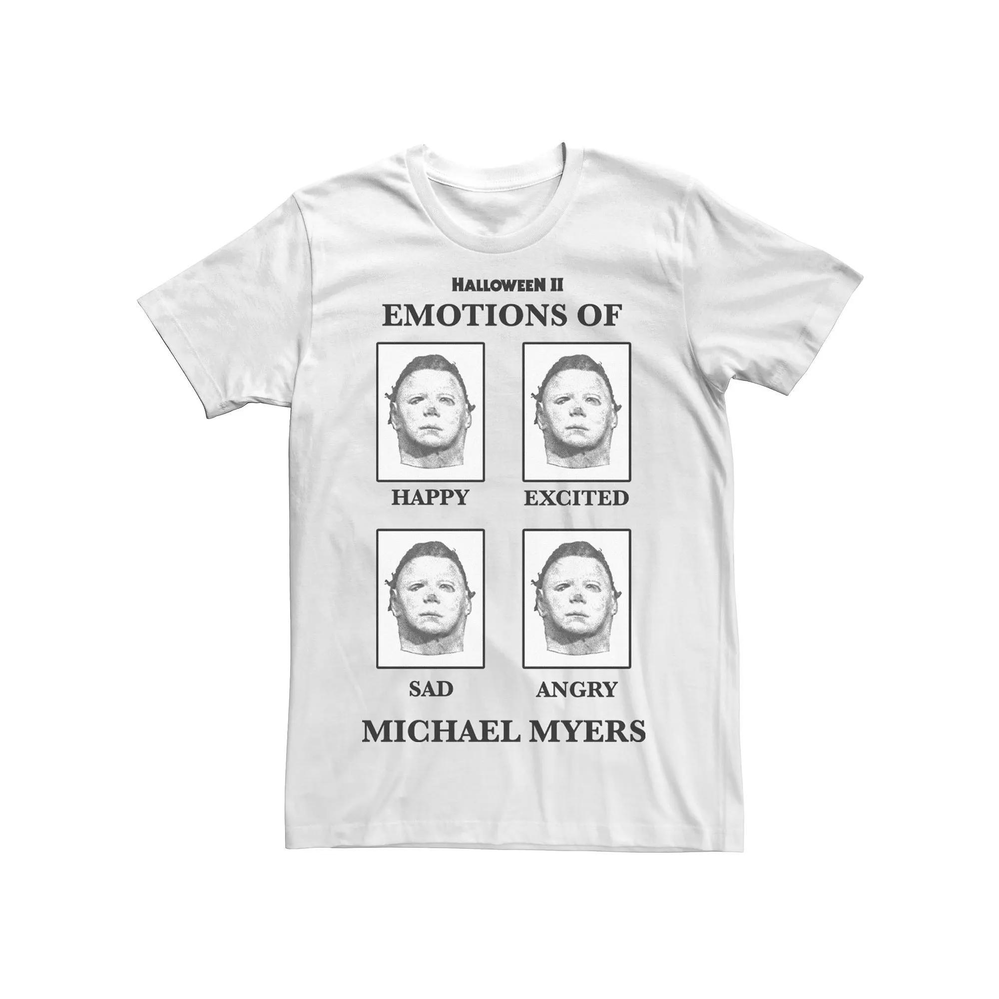 Men's Halloween 2 Emotions Of Michael Myers Tee, Size: Small, White Product Image