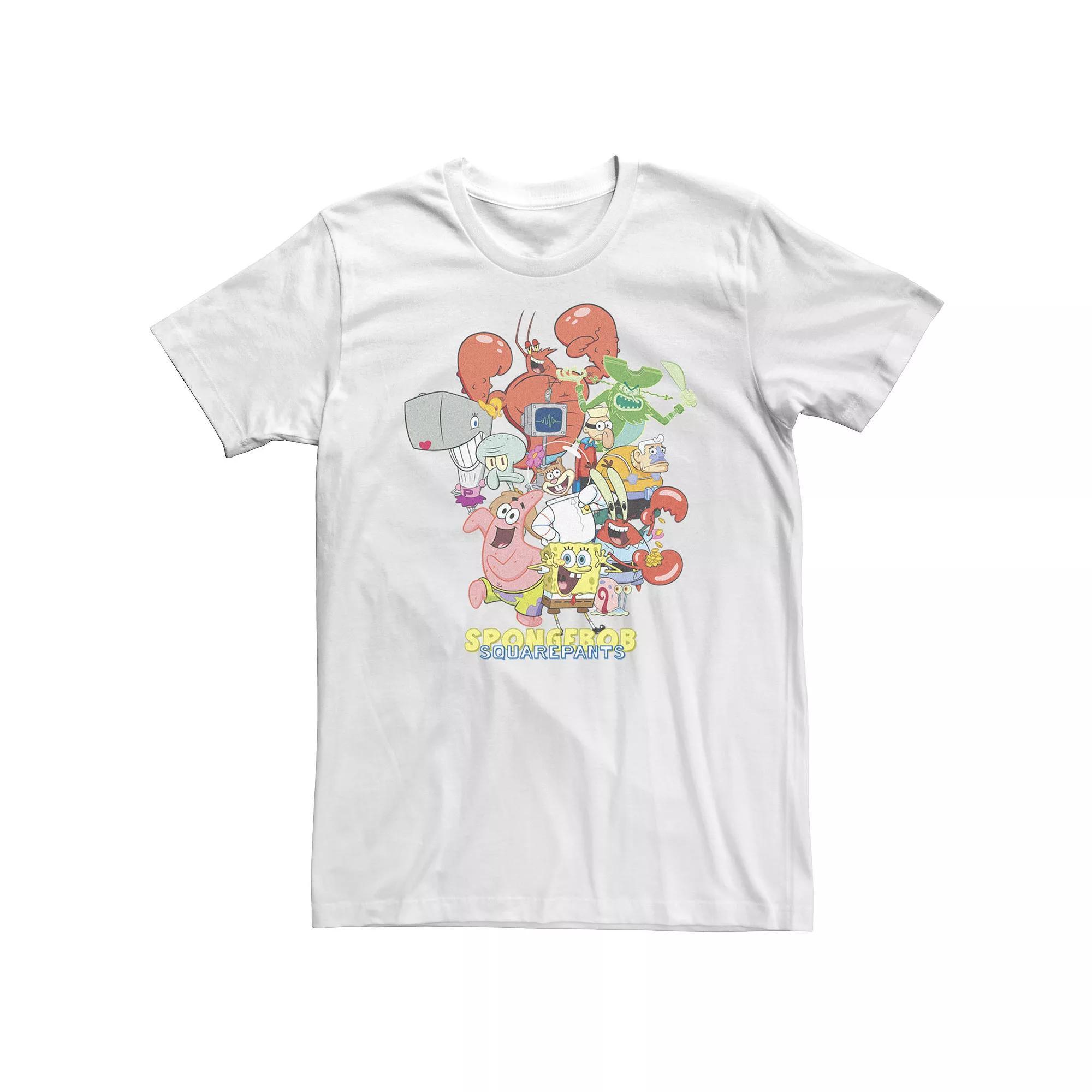 Big & Tall SpongeBob SquarePants Group Shot Title Pose Tee, Men's, Size: 3XL Tall, White Product Image