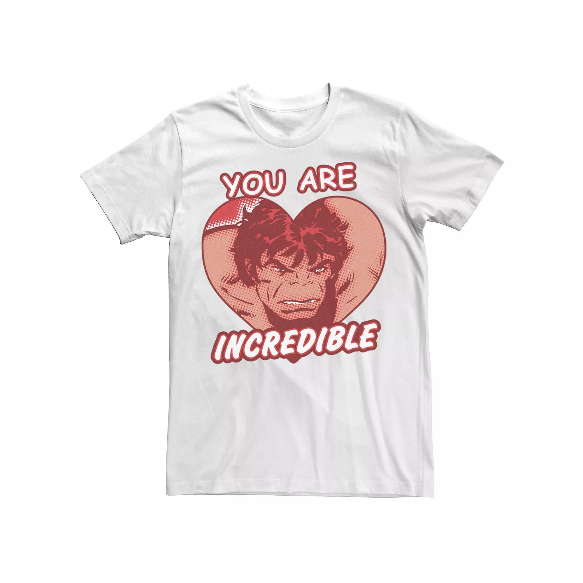 Men's Marvel Incredible Heart Comic Tee, Size: Large, White Product Image