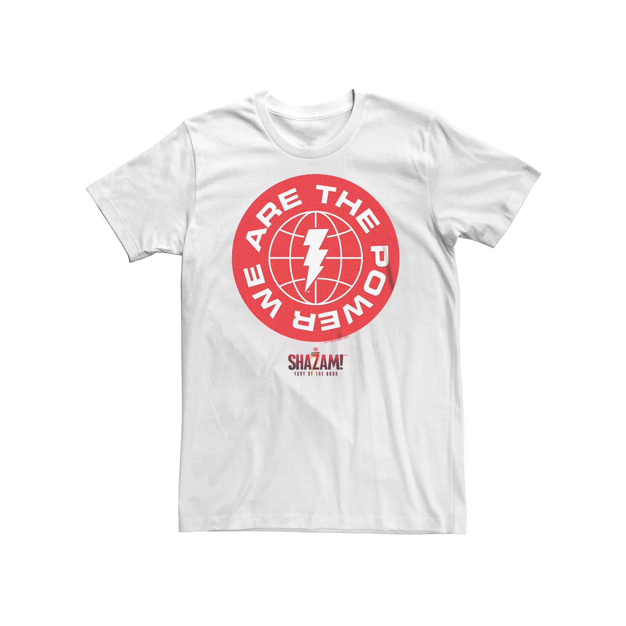 Big & Tall Shazam Fury Of The Gods We Are The Power Logo Tee, Men's, Size: 3XL Tall, White Product Image