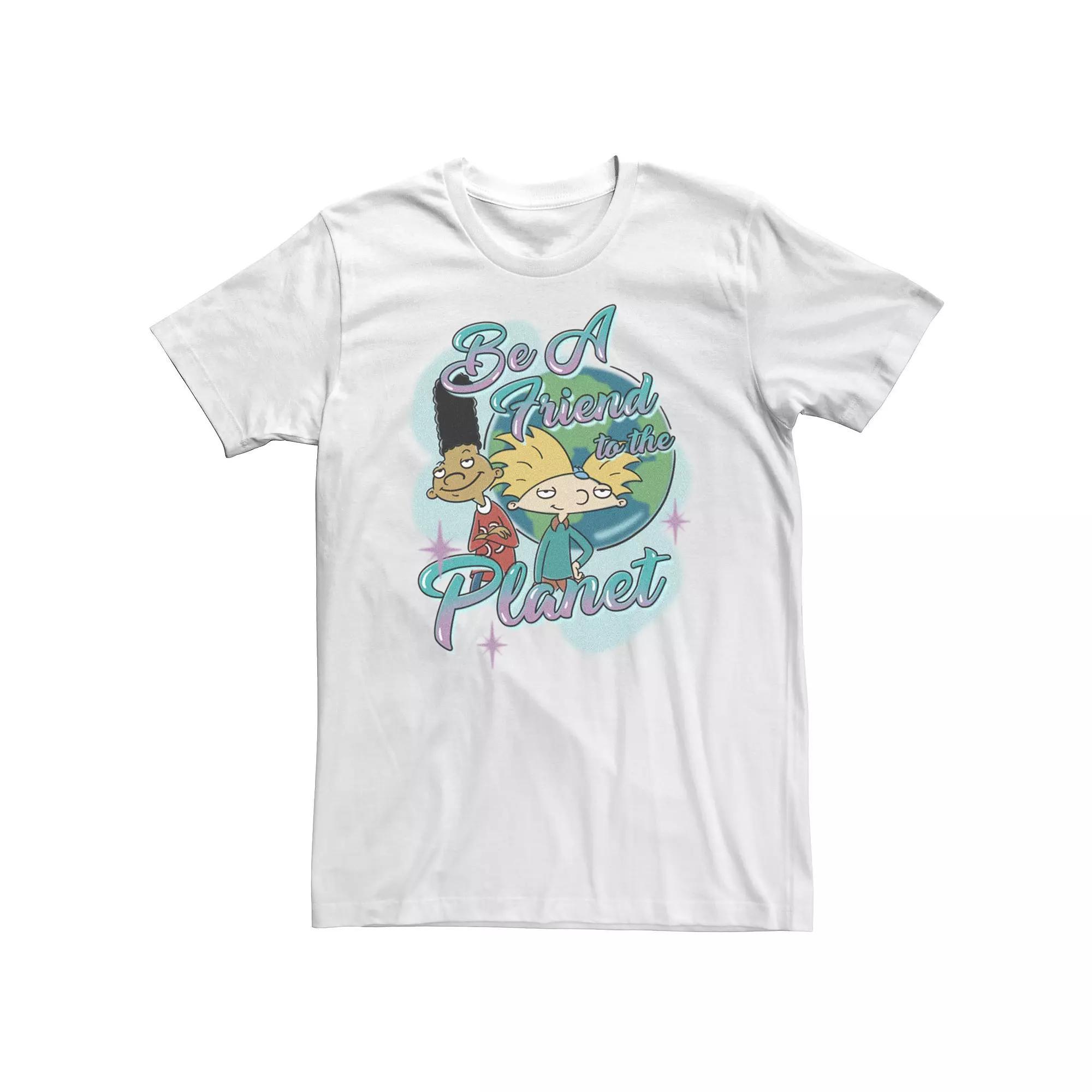 Big & Tall Hey Arnold Cool Earth Friends Tee, Men's, Size: 5XL, White Product Image