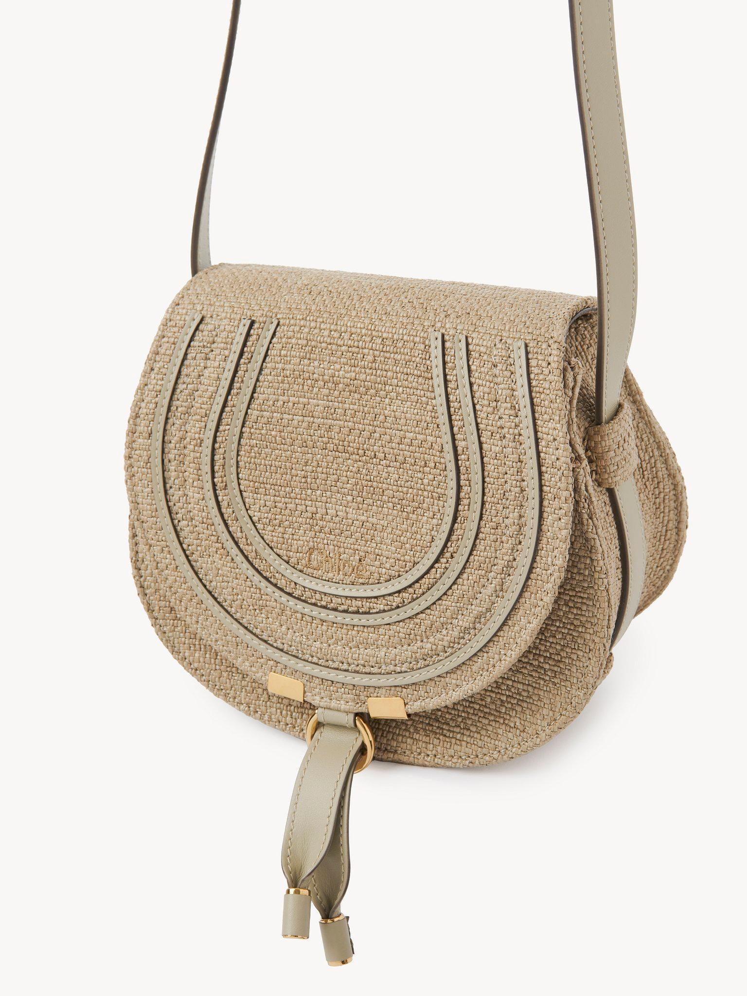 Small Marcie saddle bag in raffia-effect fibers Product Image