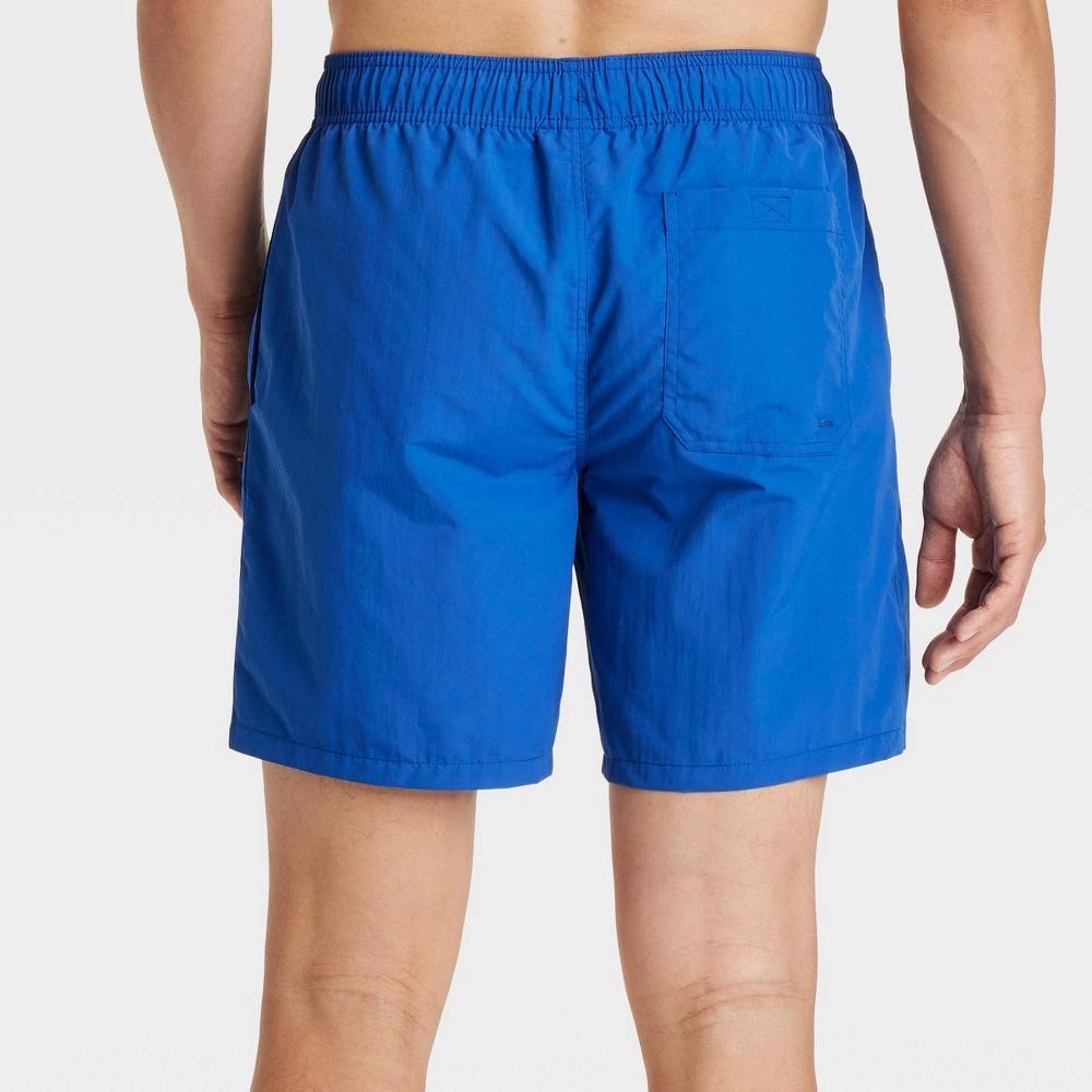 Men's 7" Swim Trunks - Goodfellow & Co™ Blue S: Mesh Liner, Elastic Waist, UPF 50+ Product Image