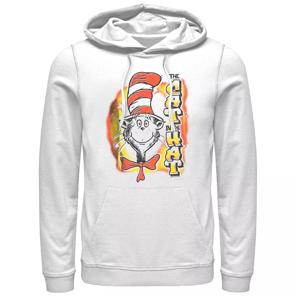 Men's Dr. Seuss The Cat In The Hat Airbrush Graphic Hoodie, Size: Medium, White Product Image