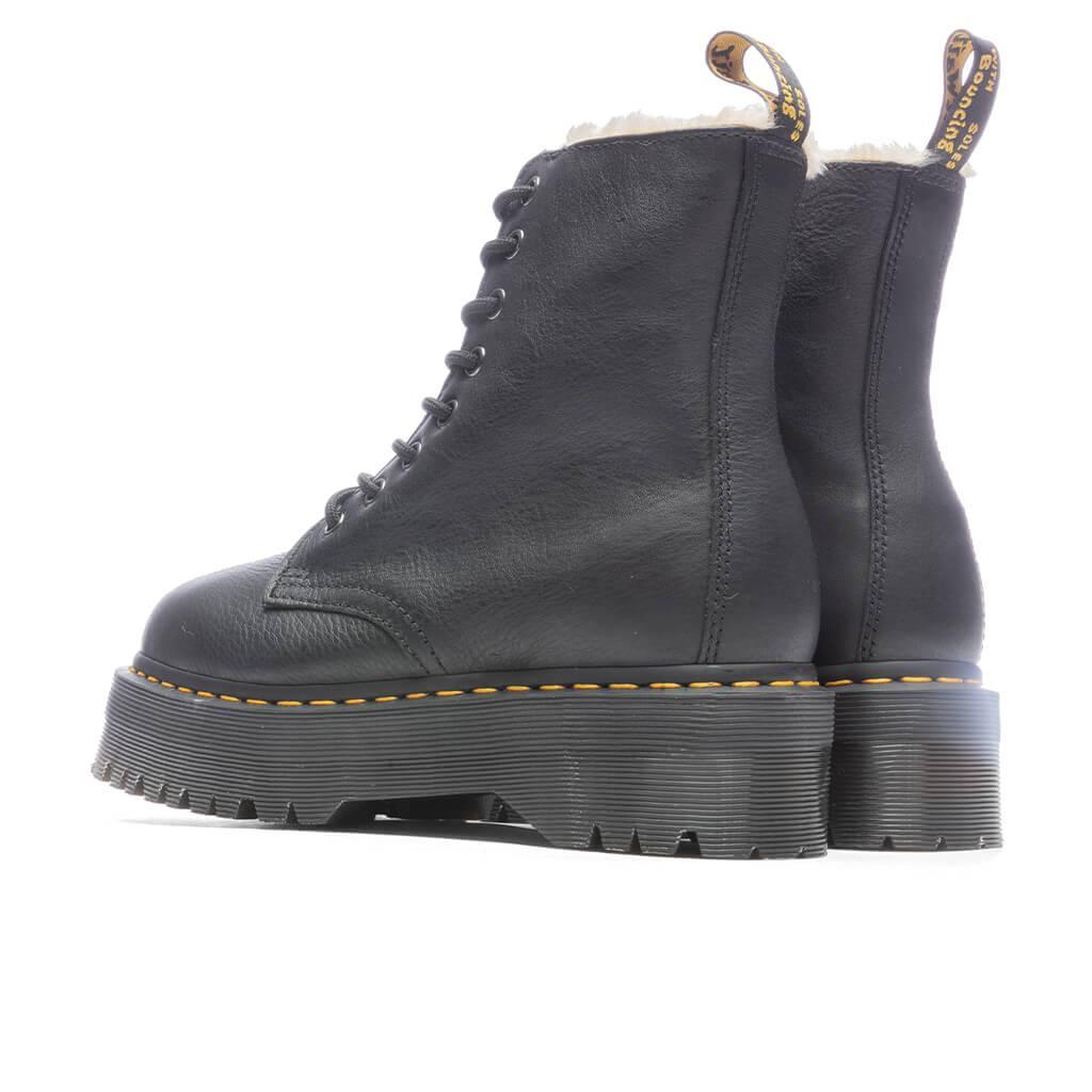 Women's Jadon Boot Leather Faux Fur Lined Platforms - Black Female Product Image