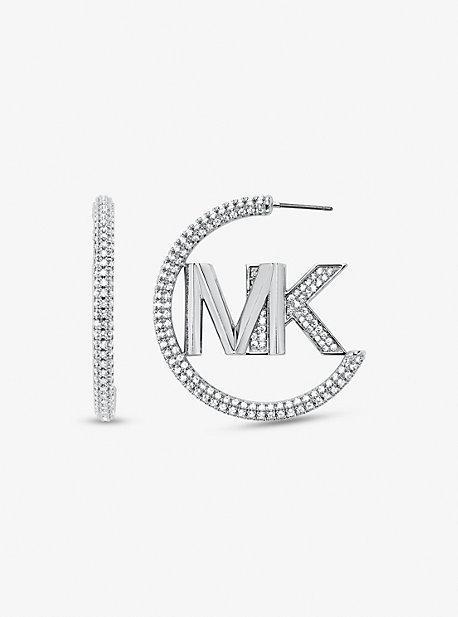 Michael Kors MK Metallic Muse Silver-Tone Brass Hoop Earrings Product Image