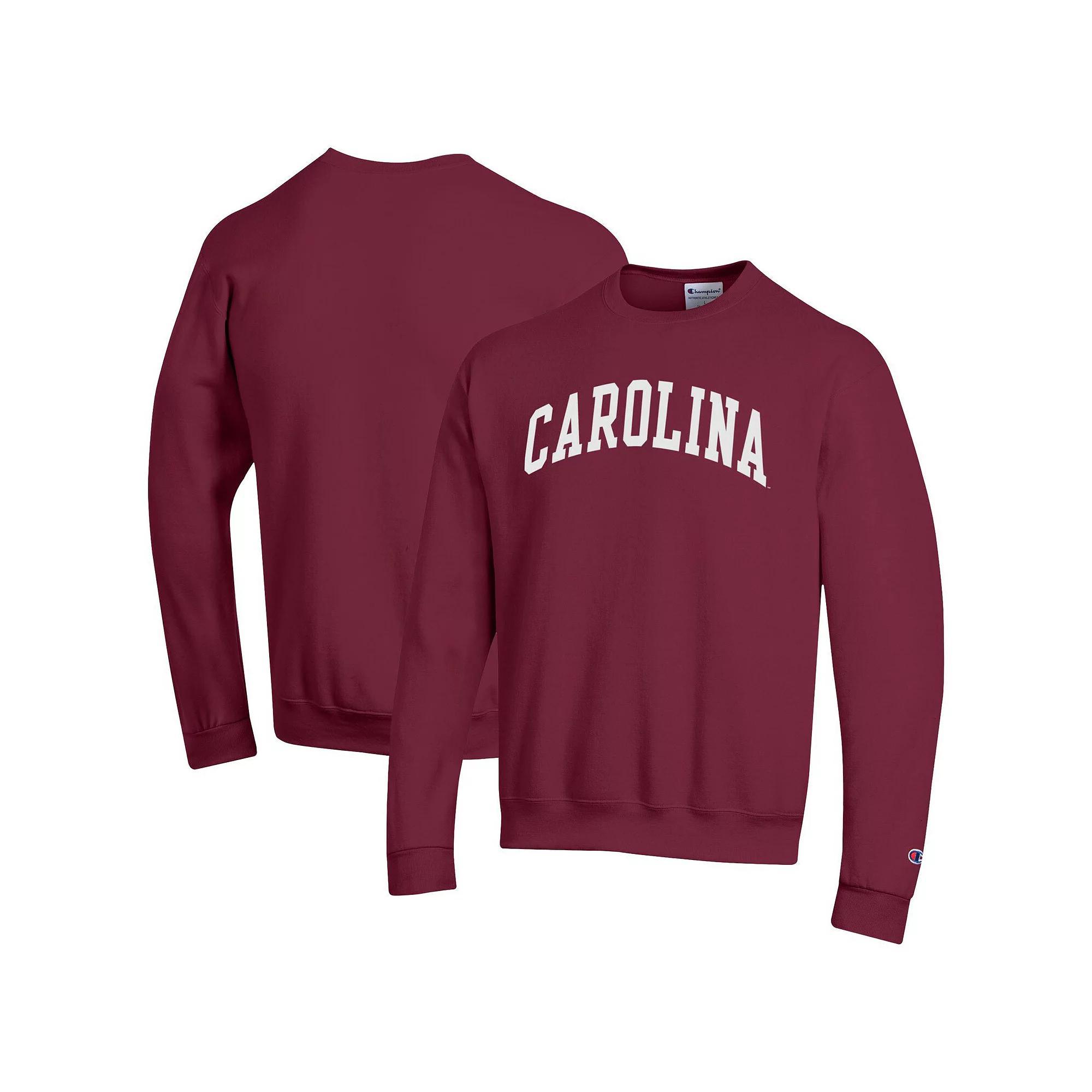 Men's Champion  Garnet South Carolina Gamecocks Basic Arch Fleece Pullover Sweatshirt, Size: Large, Red Product Image