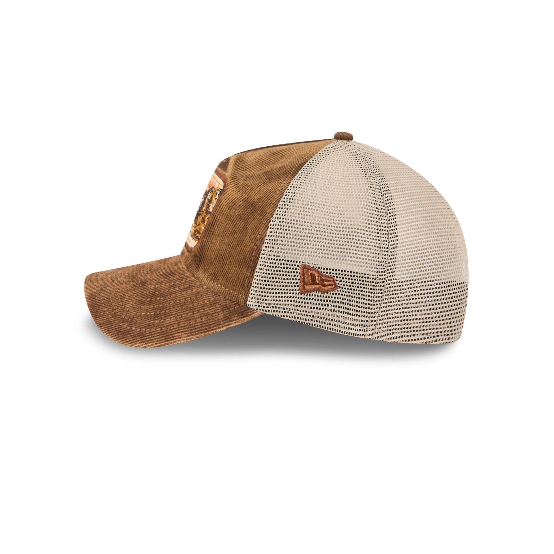 Chicago Cubs Vintage Landscape Brown 9TWENTY A-Frame Trucker Hat Male Product Image