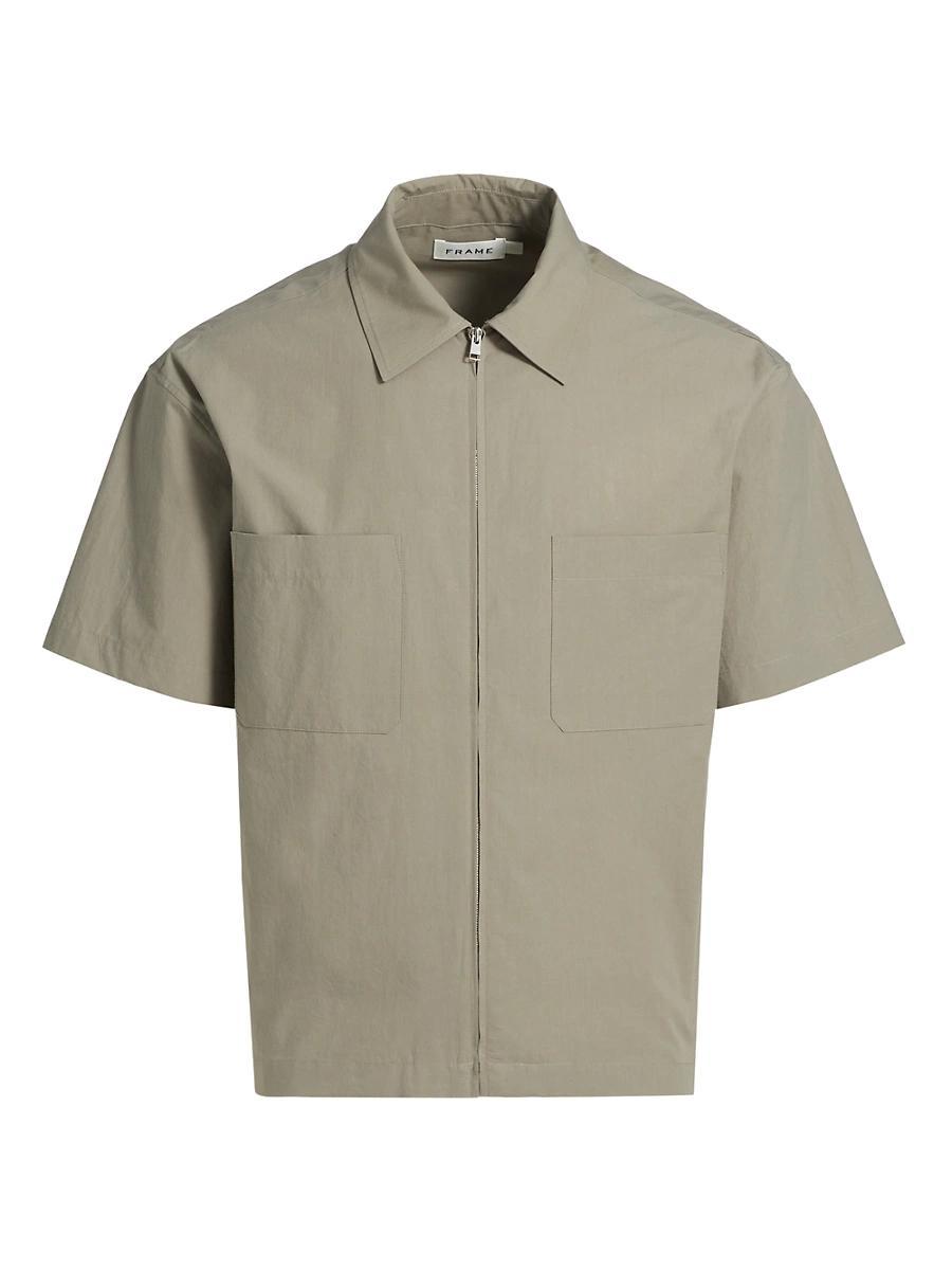 Men's Light Poplin Zip Shirt Product Image