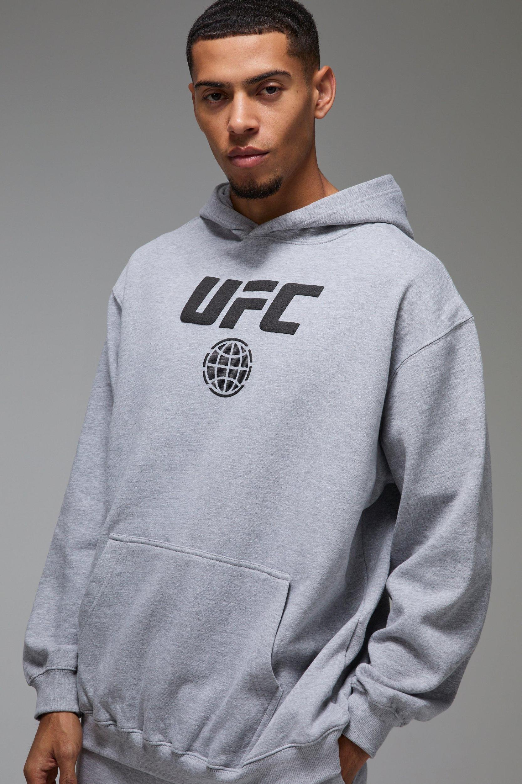 Man Active Oversized UFC Puff Print License Hoodie | boohooMAN USA Product Image