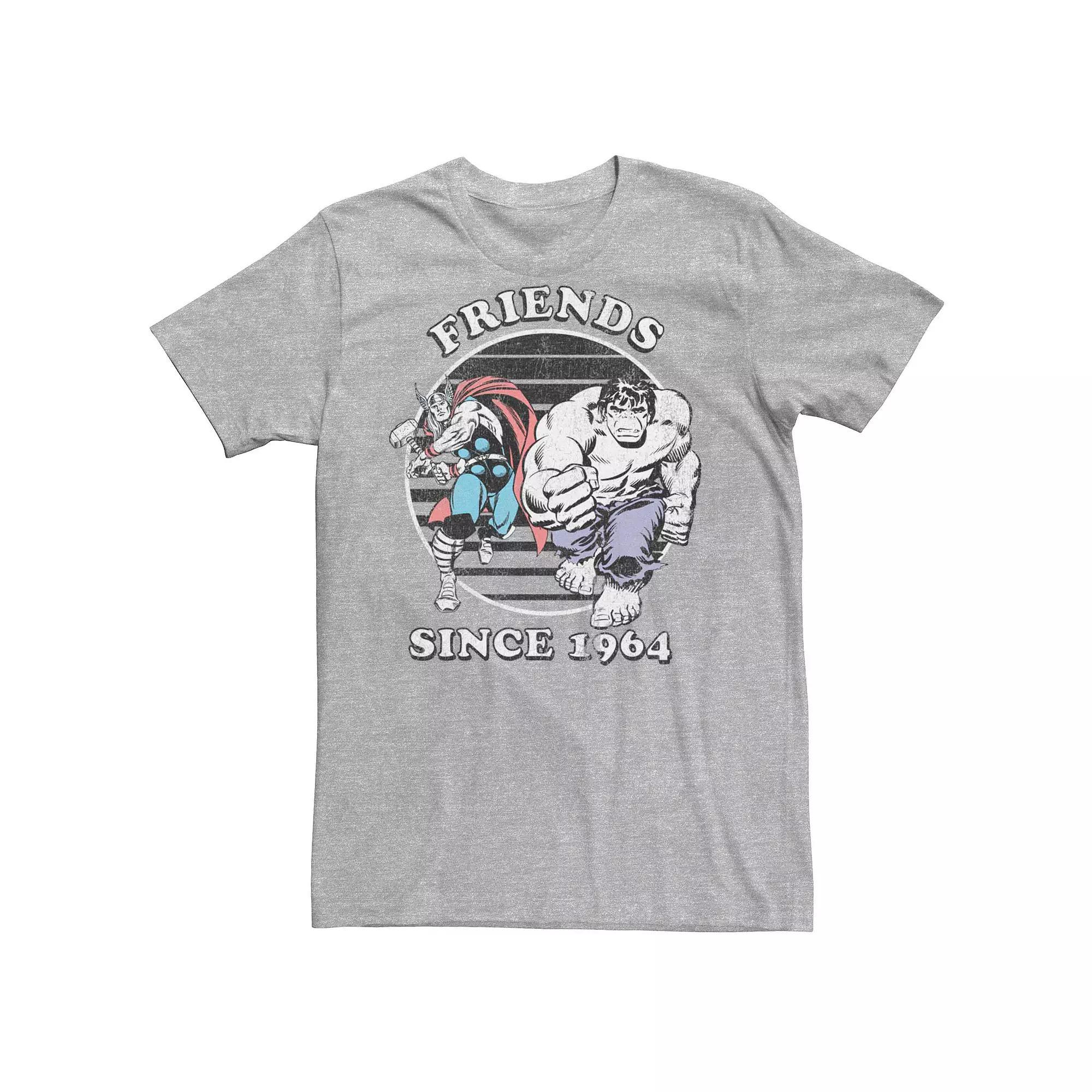 Men's Marvel's Thor & Hulk Friends Since 1964 Vintage Tee, Size: 3XL, Athletic Grey Product Image