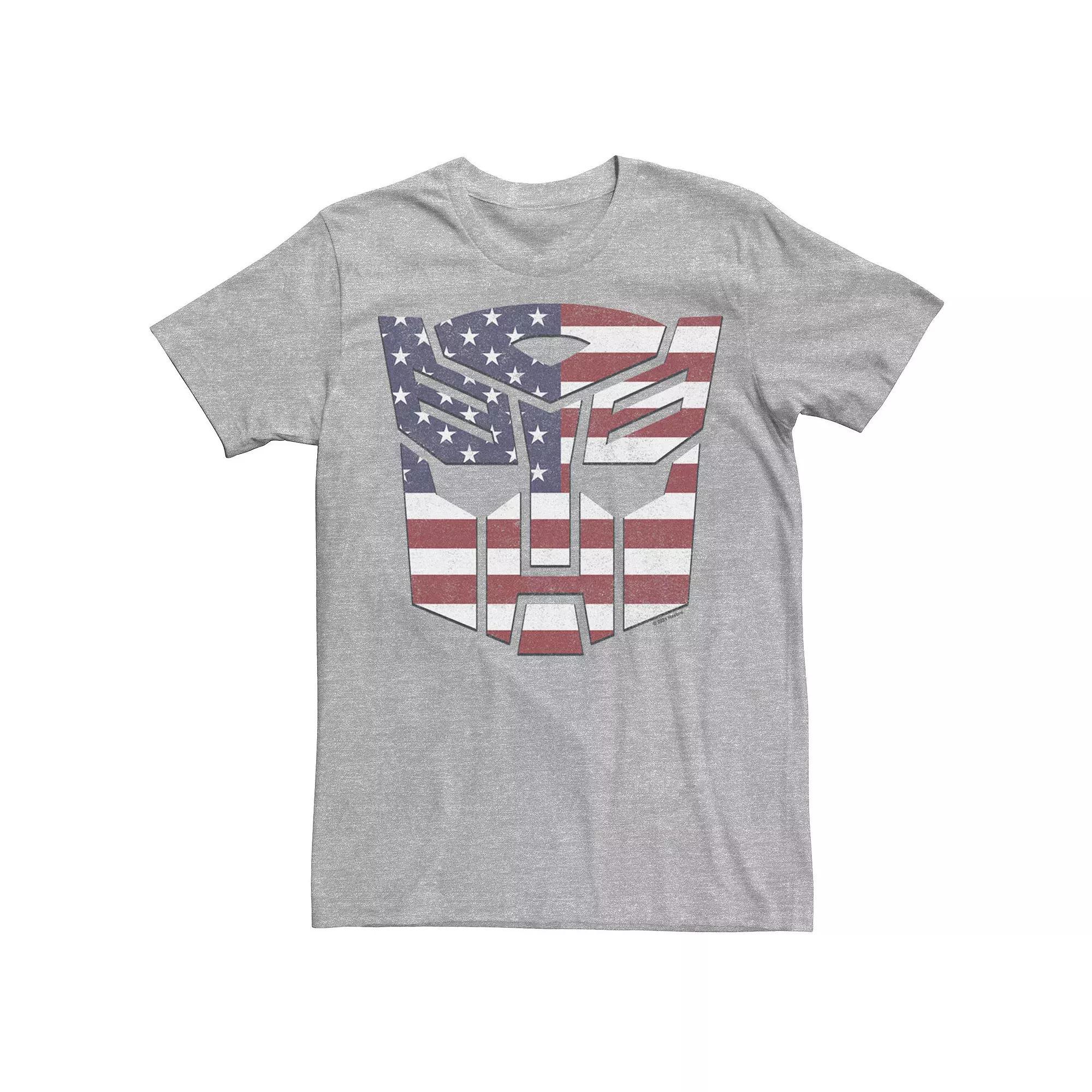 Men's Transformers Autobots American Flag Logo Tee, Size: XXL, Athletic Grey Product Image