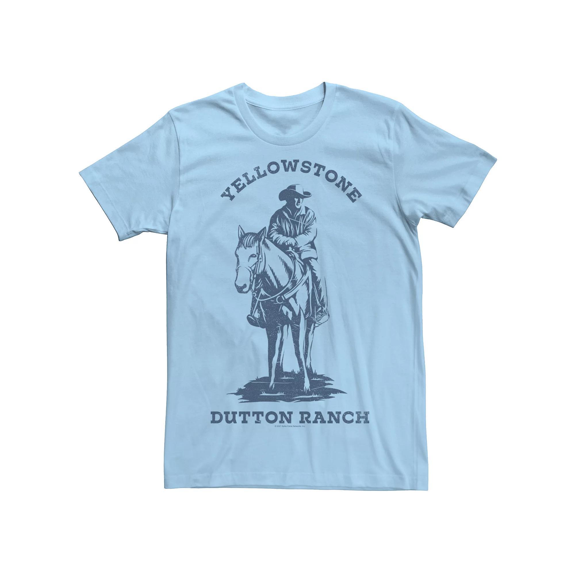 Men's Yellowstone Dutton Ranch Montana John Dutton Logo C3 Tee, Size: Large, Light Blue Product Image