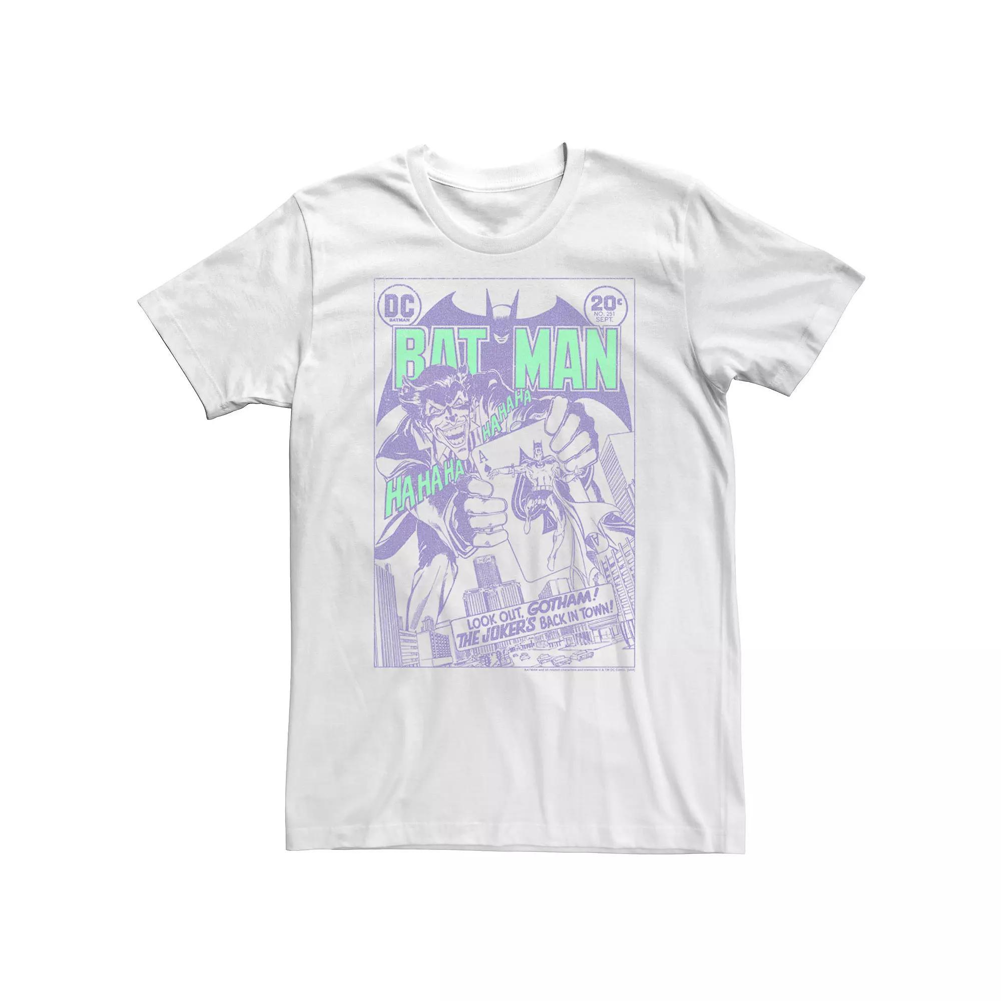 Big & Tall DC Comics Batman Purple Hue Comic Poster Tee, Men's, Size: XL Tall, White Product Image