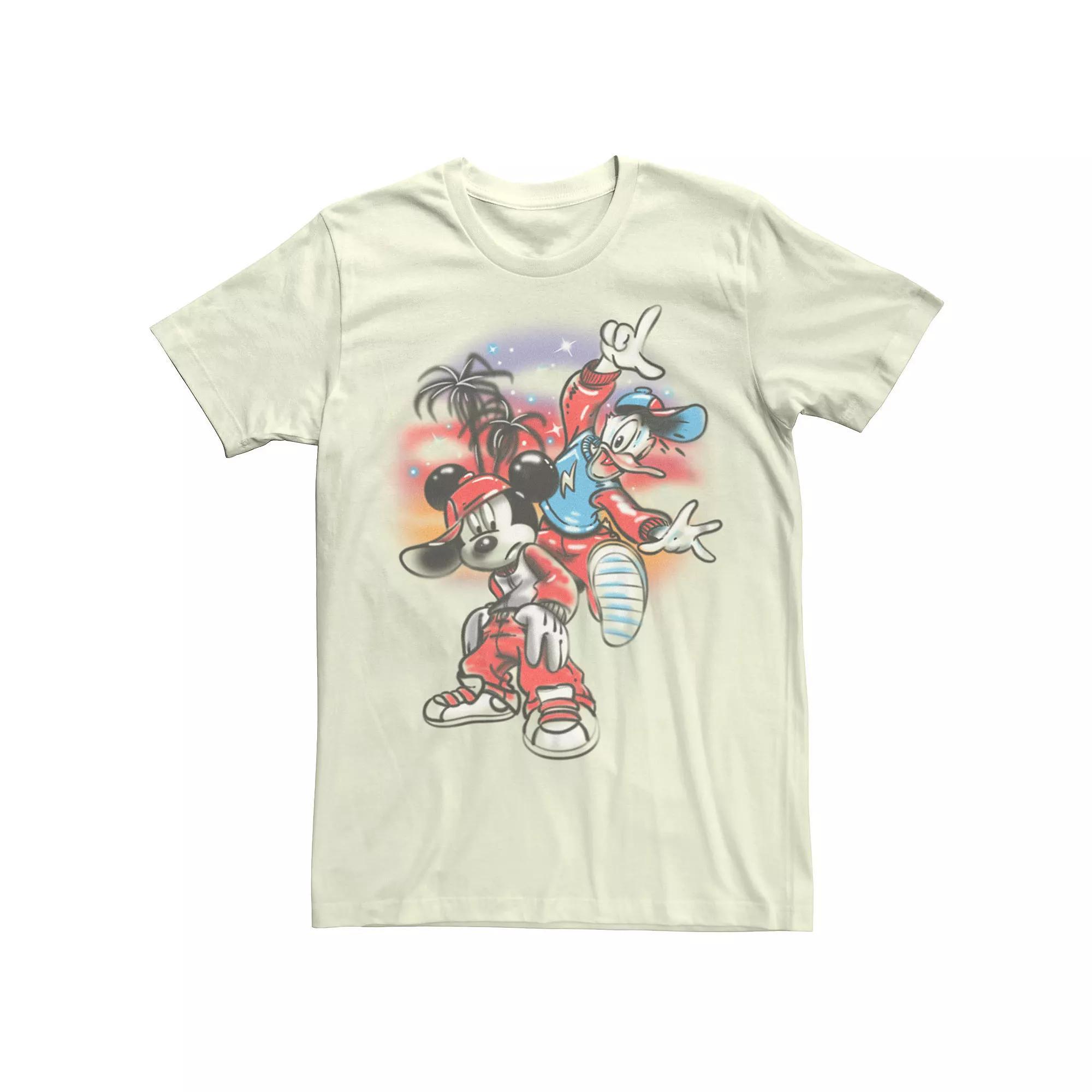 Men's Disney's Mickey Classic Airbrush Mickey And Donald Tee, Size: Medium, Natural Product Image