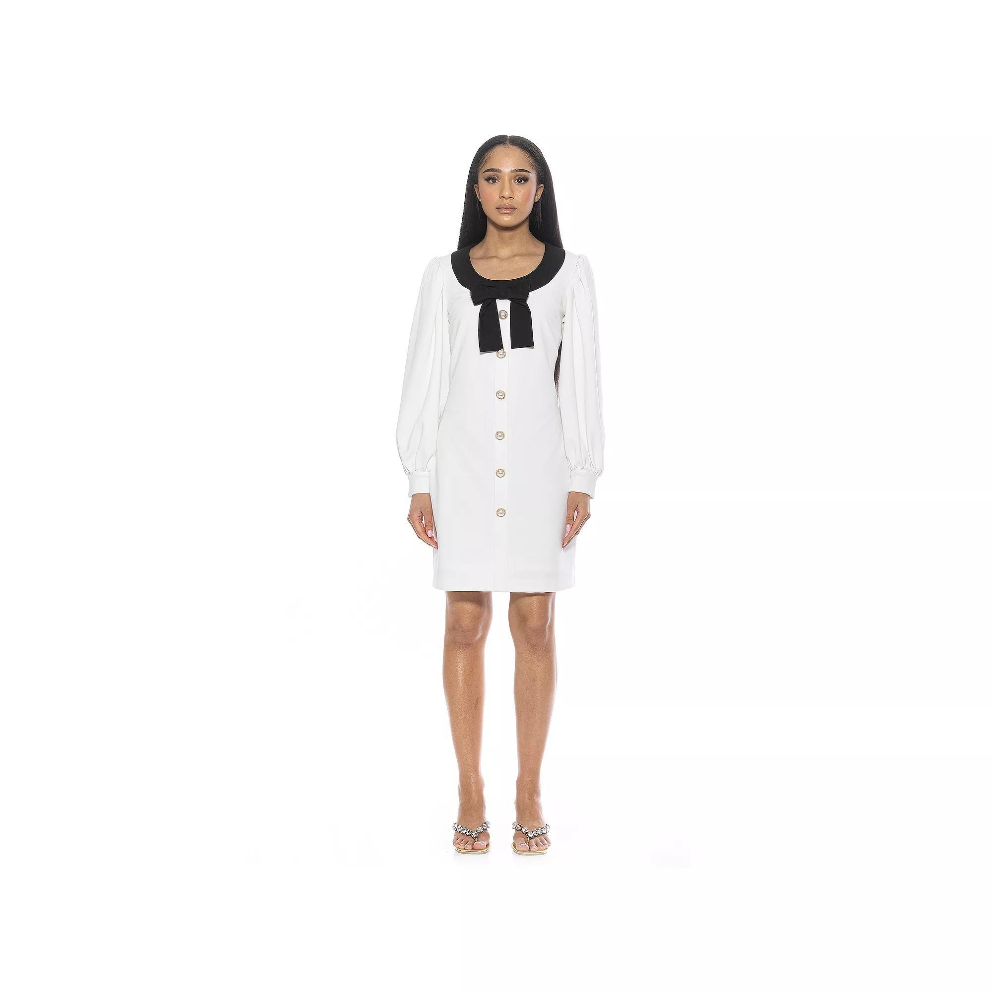 Women's ALEXIA ADMOR Miyako Low Scoopneck Mini Dress, Size: XL, Ivory Product Image