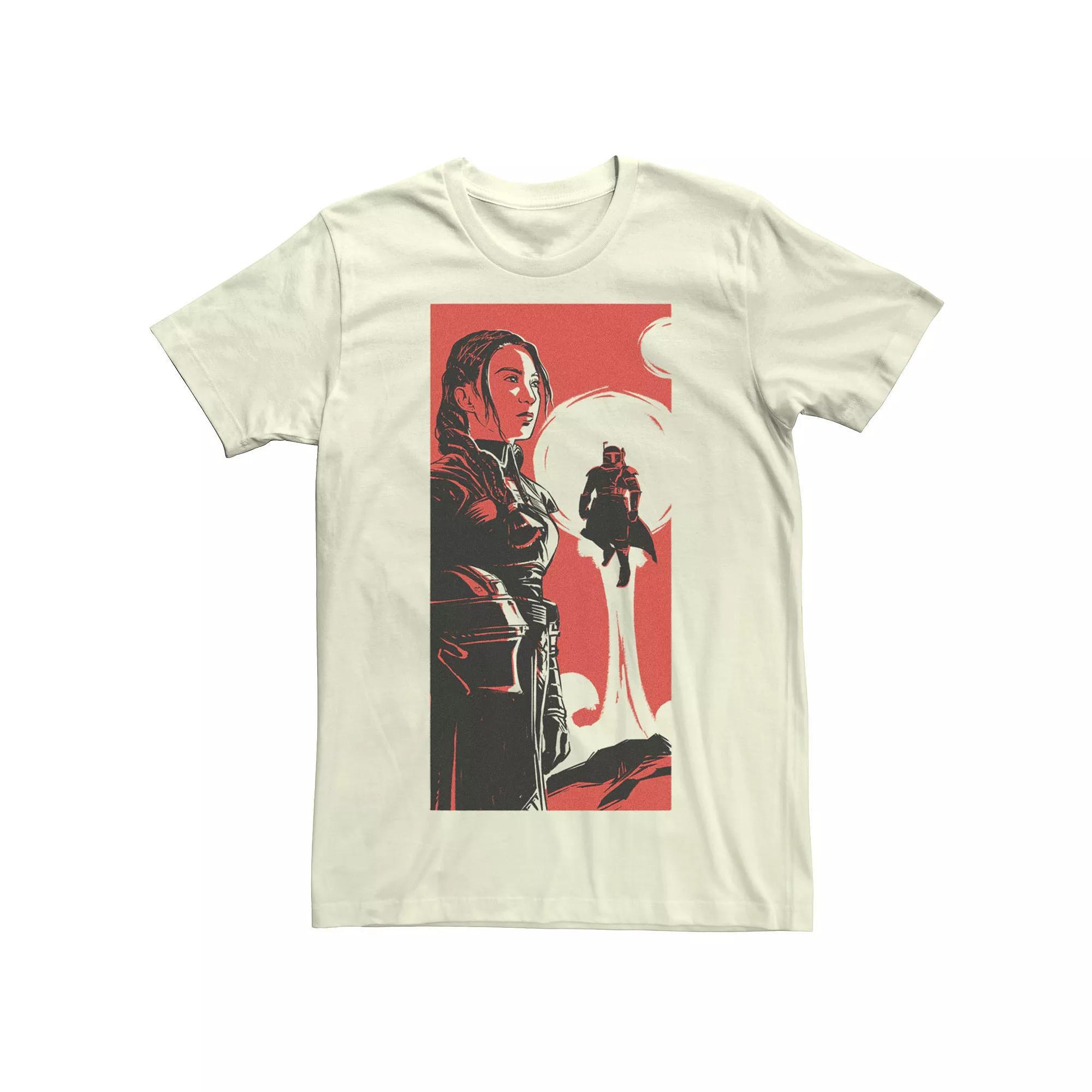 Men's Star Wars The Book Of Boba Fett Fennec And Boba Red Hue Poster Tee, Size: Medium, Natural Product Image