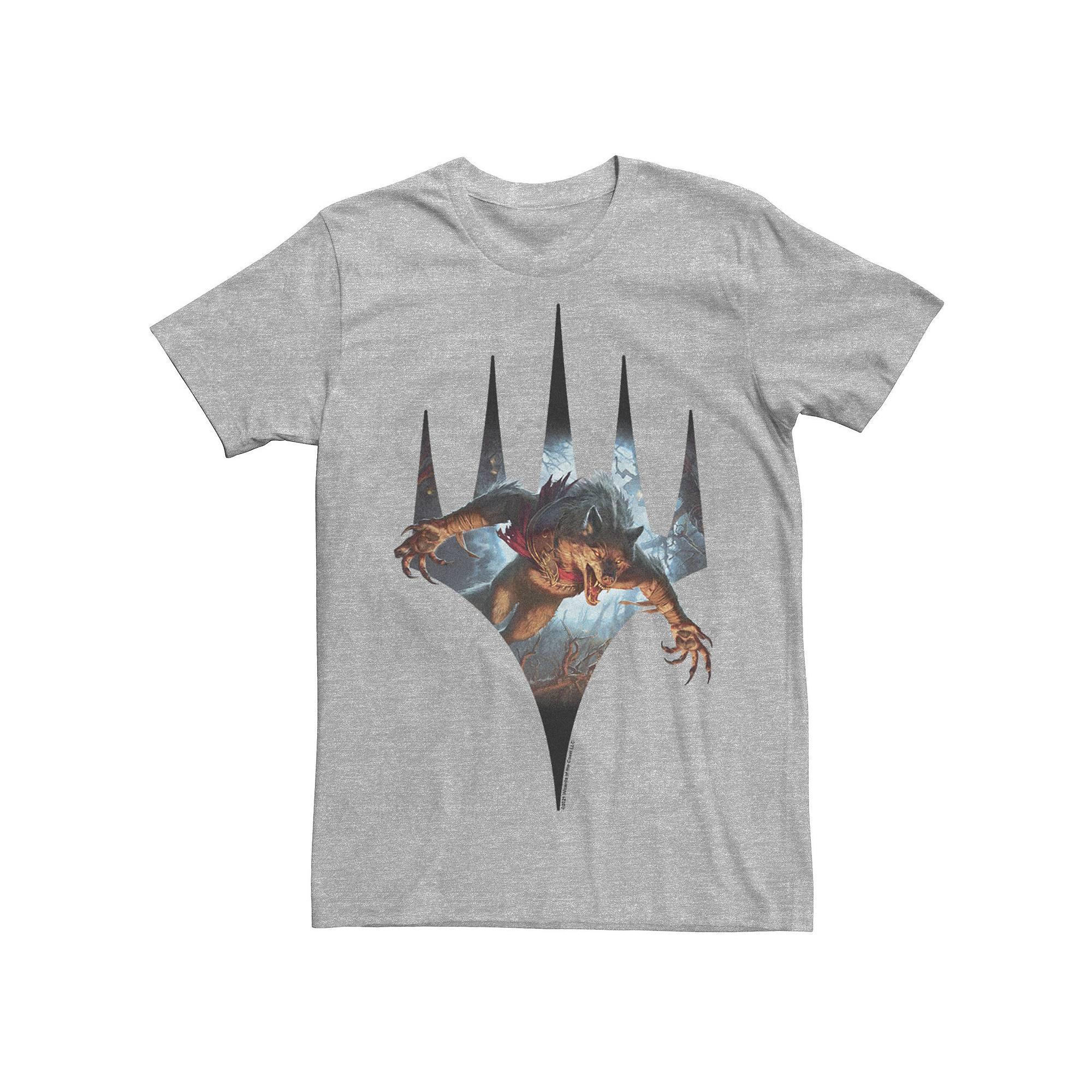 Mens Magic: The Gathering Monster Shield Tee, Boys Athletic Grey Product Image