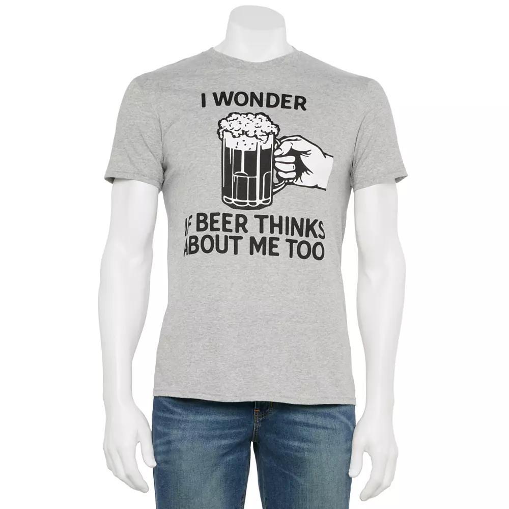 Men's Beer Things Tee, Size: Medium, Grey Gray Product Image